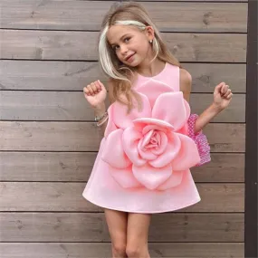 0-12-year-old girls' evening dress new flower stage runway performance dress sleeveless birthday party girl princess dress