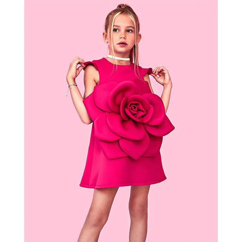 0-12-year-old girls' evening dress new flower stage runway performance dress sleeveless birthday party girl princess dress