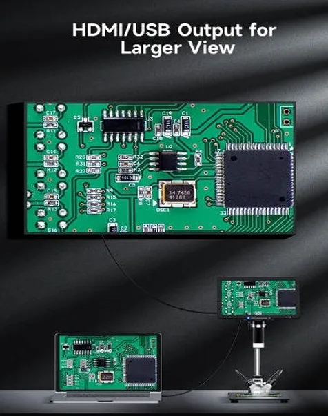 10 Inch Display Digital Microscope 1200X(GI  LP101)-with HDMI/USB output Extra Led Lights and Batteries