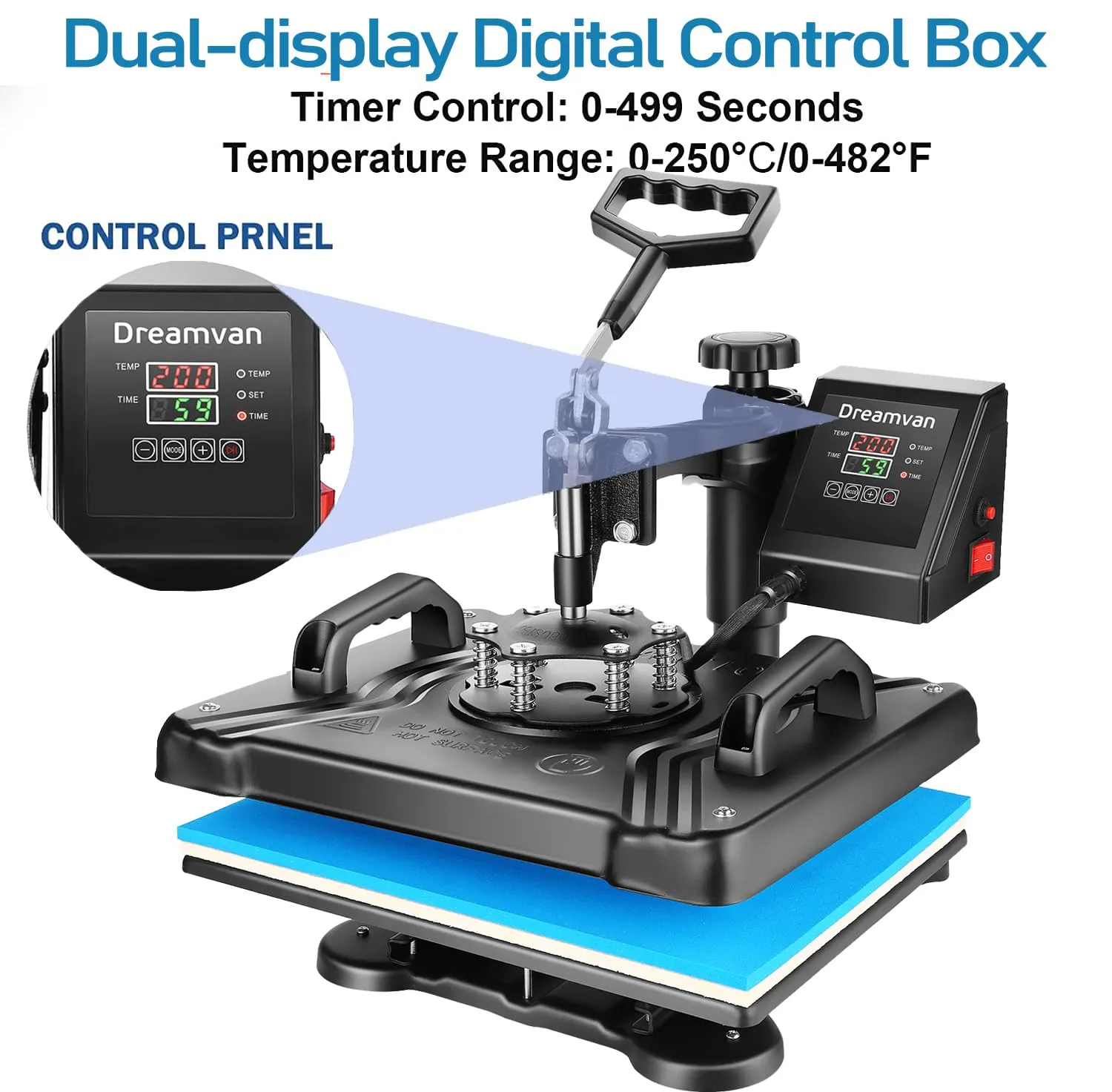 AKEYDIY 5 in 1 Heat Press Machine for t Shirts Professional Swing Away Heat Press Digital Combo 12" x 15" 360-degree Rotation Shirt Press Machine Sublimation Heat Transfer for T Shirts Mug Hat Plate