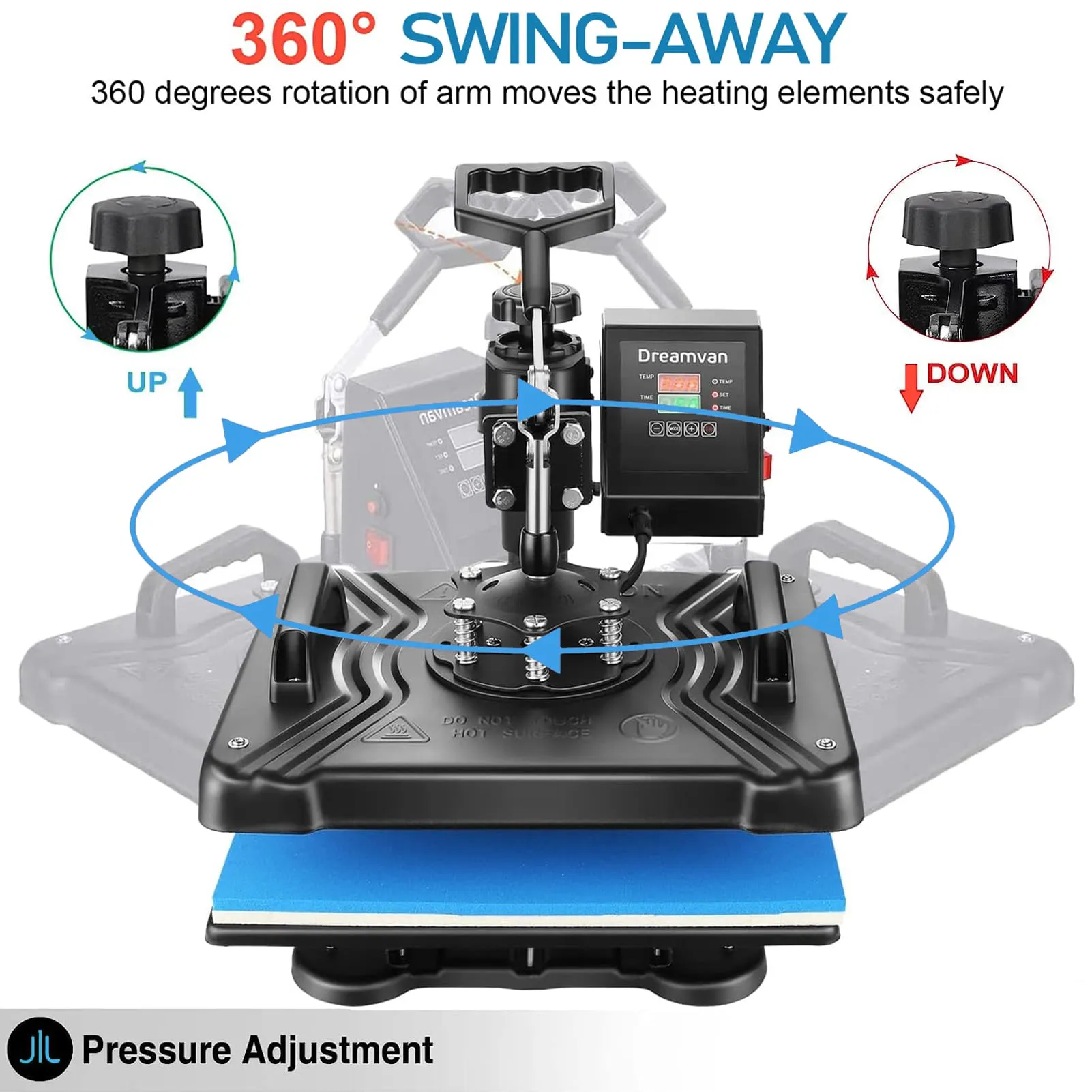 AKEYDIY 5 in 1 Heat Press Machine for t Shirts Professional Swing Away Heat Press Digital Combo 12" x 15" 360-degree Rotation Shirt Press Machine Sublimation Heat Transfer for T Shirts Mug Hat Plate