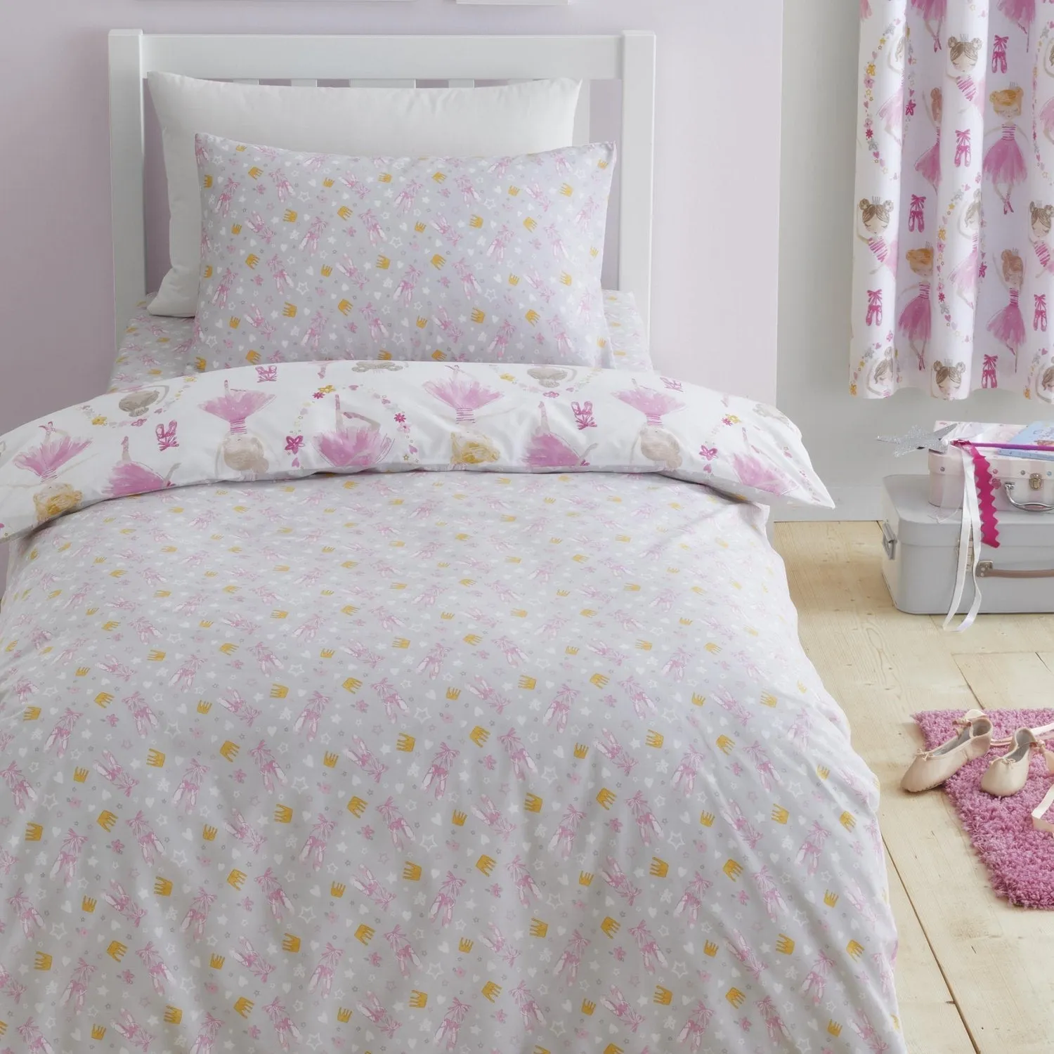 Ballet Dancer Pink Reversible Kids Duvet Set