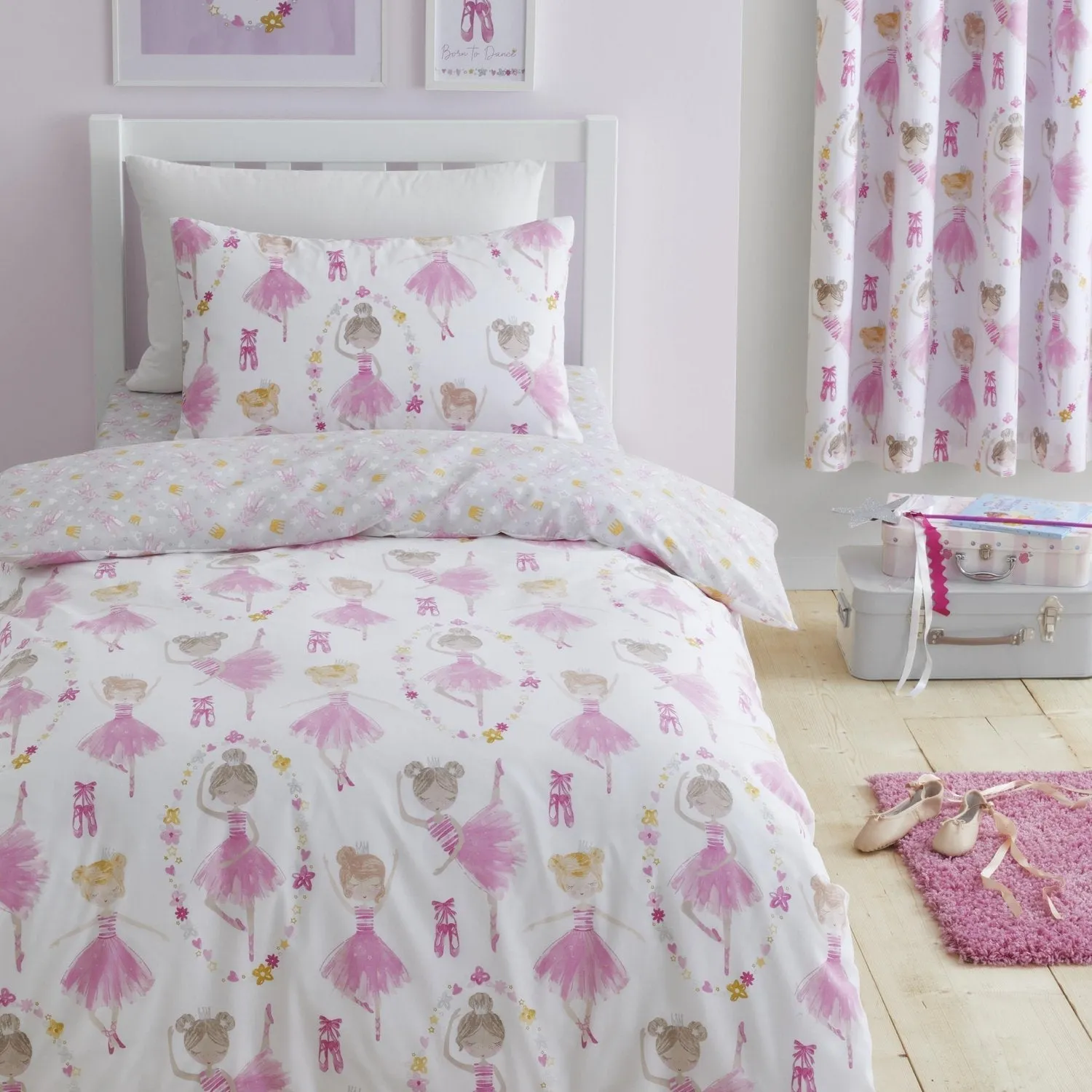Ballet Dancer Pink Reversible Kids Duvet Set