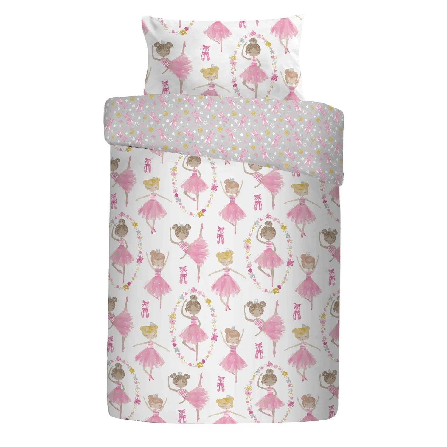 Ballet Dancer Pink Reversible Kids Duvet Set