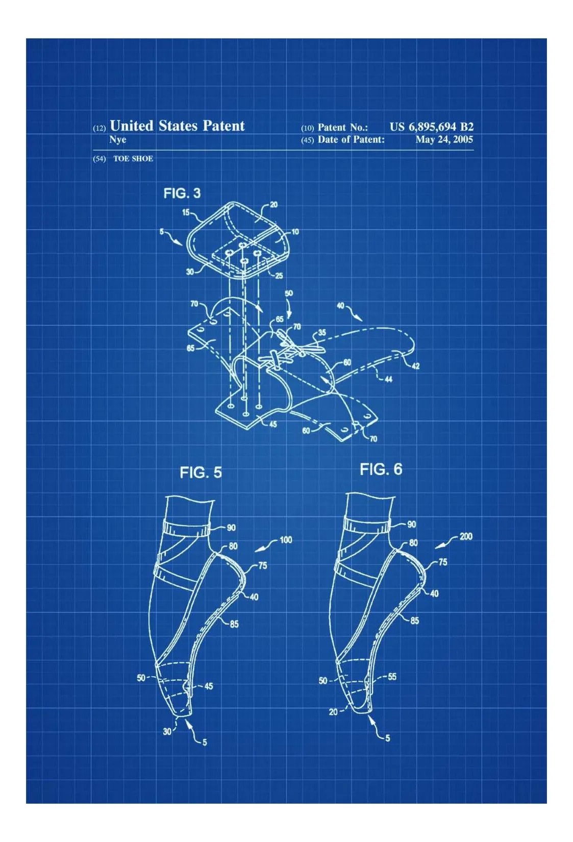 Ballet Toe Shoe Patent - Ballet Shoes, Toe Shoe, Pointe Shoe, Dance Studio, Ballerina Gift, Dance Mom, Ballet Decor
