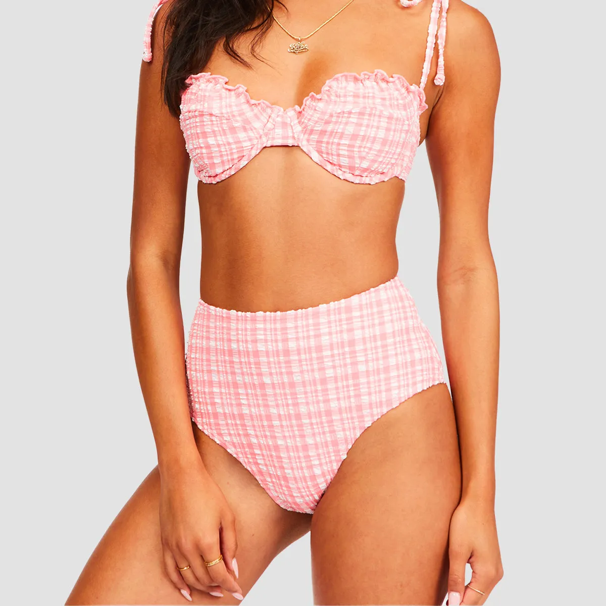 Billabong Pink Tide Ceci Triangle Bikini Bottoms Pink Sunset - Womens