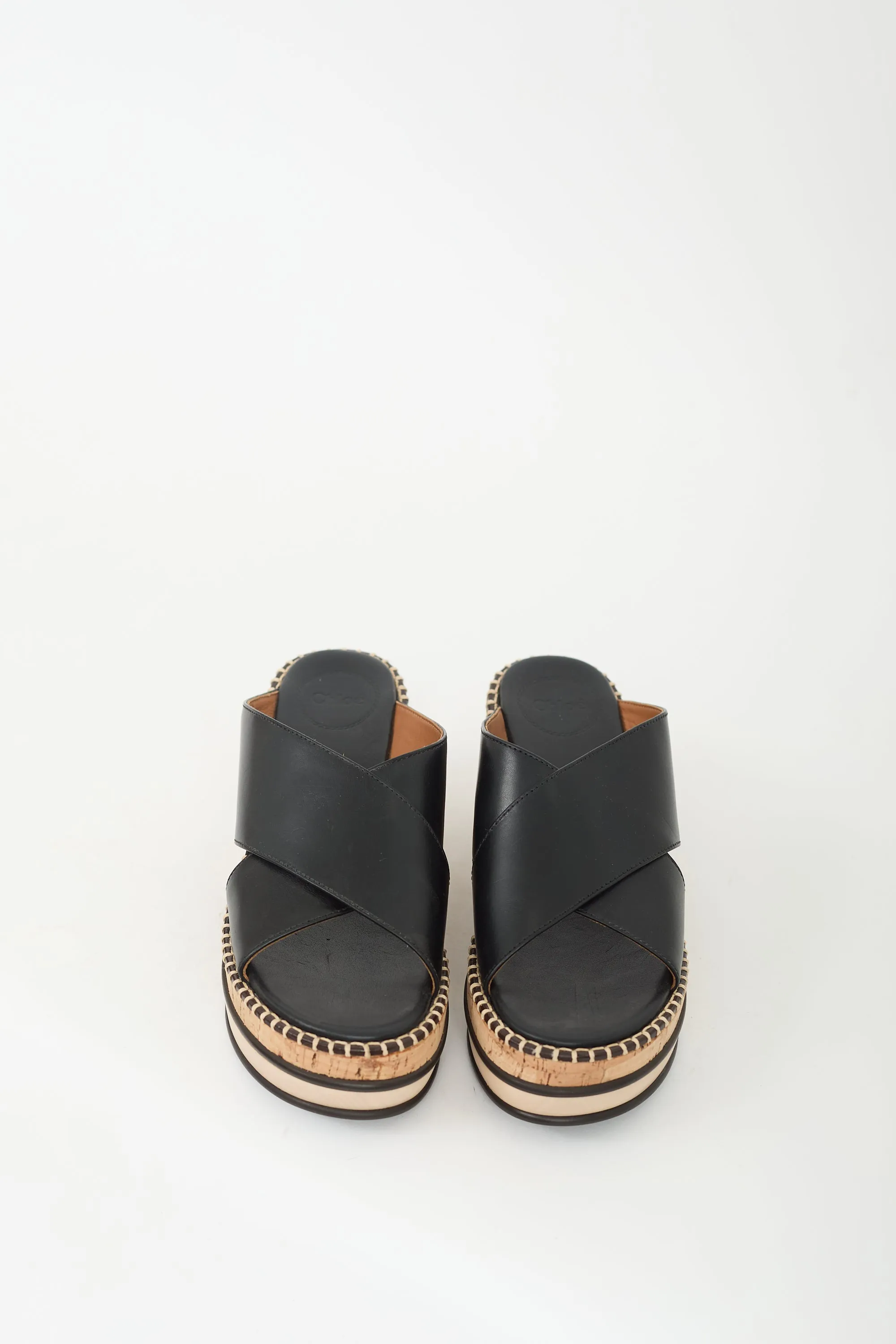 Black Leather Laia Split Sole Mule
