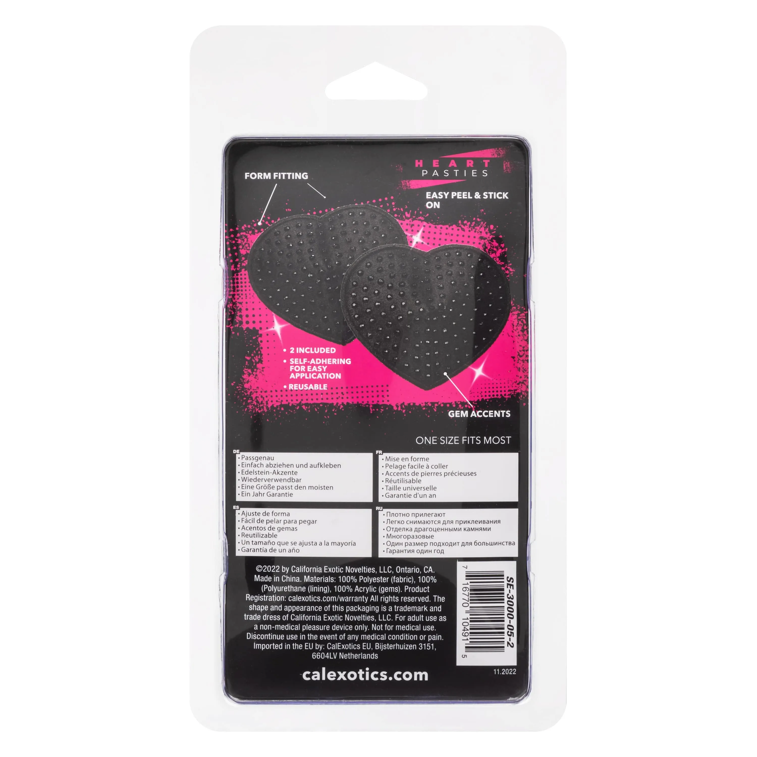 California Exotics - Radiance Heart Pasties Nipple Covers (Black)