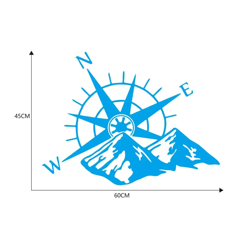 Car Hood Sticker Compass Mountains Sticker Large Decal Camper Van