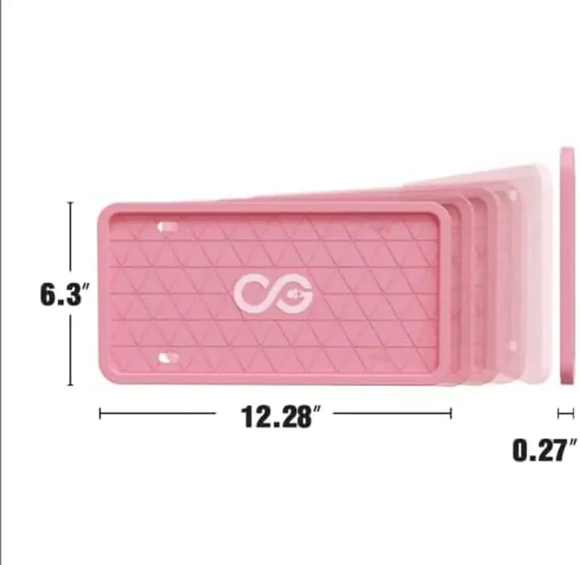 CG Automotive Silicone License Plate & Frames Pink, 2 Pack a Car
