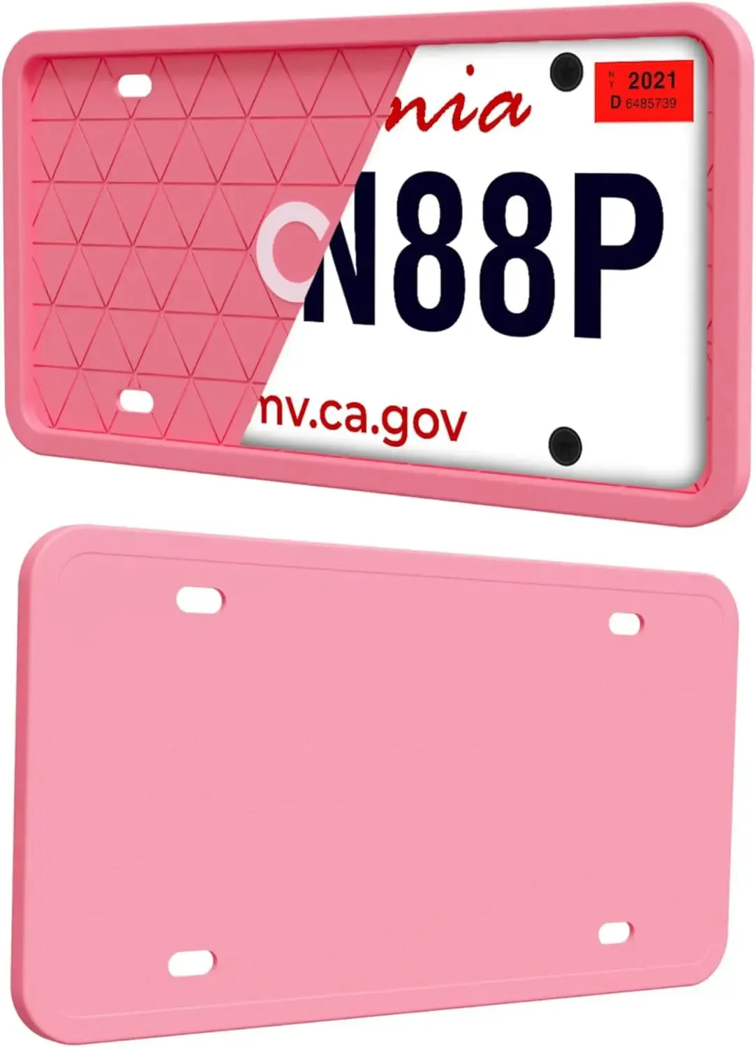 CG Automotive Silicone License Plate & Frames Pink, 2 Pack a Car