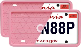 CG Automotive Silicone License Plate & Frames Pink, 2 Pack a Car