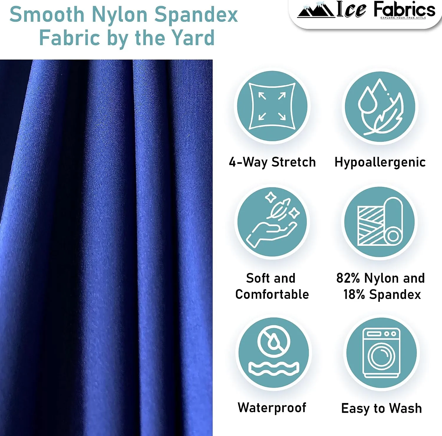 Charcoal Luxury Jordan Nylon Spandex Fabric By The Yard