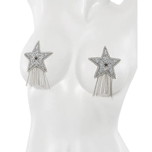 Coquette - Rhinestone Star Pasties Nipple Covers O/S (Silver)