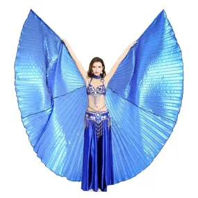 Fancydresswale Opening Belly Dance Isis Wings Dancing Props with Sticks Rods-Blue