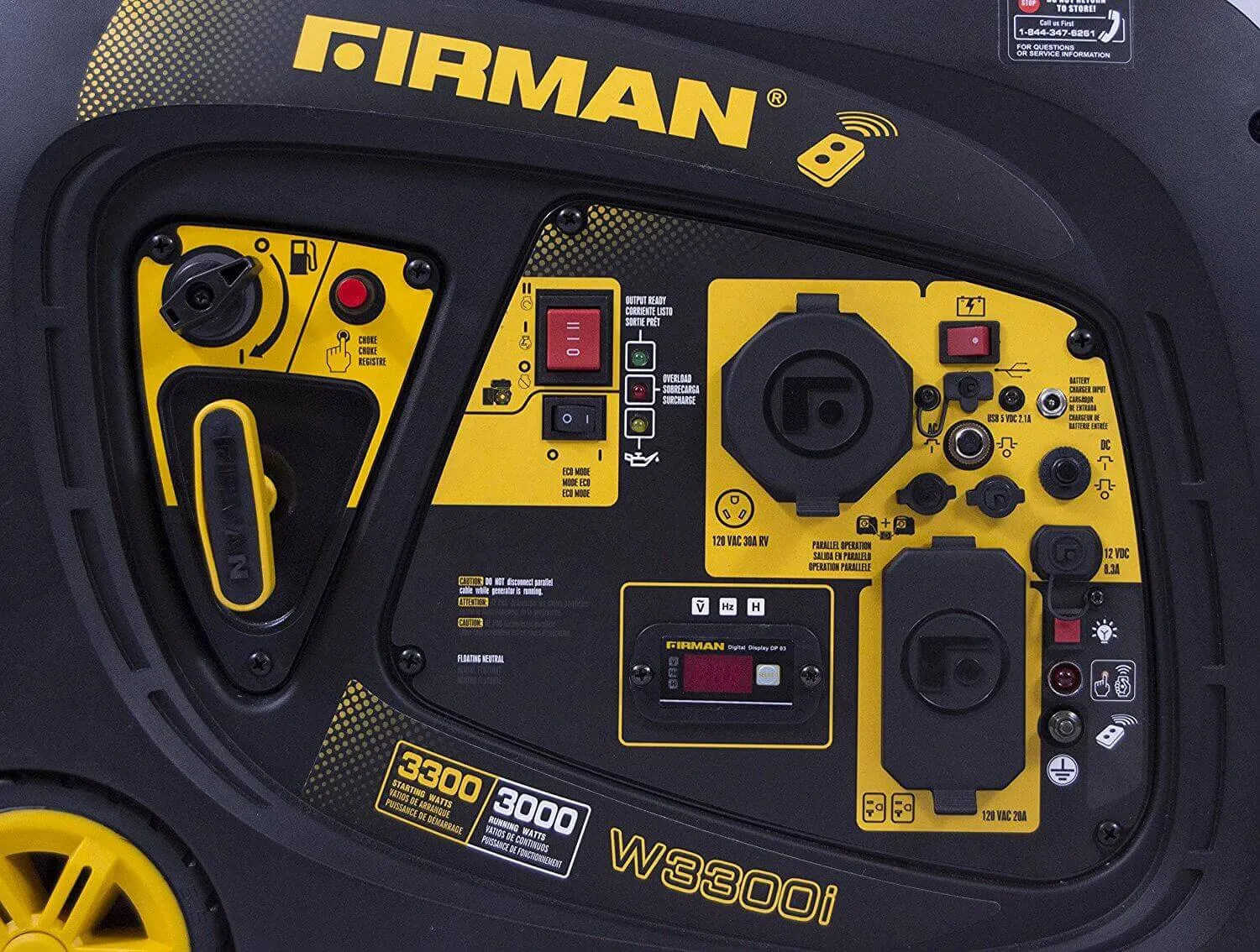 Firman Generator W03082 Whisper Series 3300/3000 Watt Gas Portable Generator