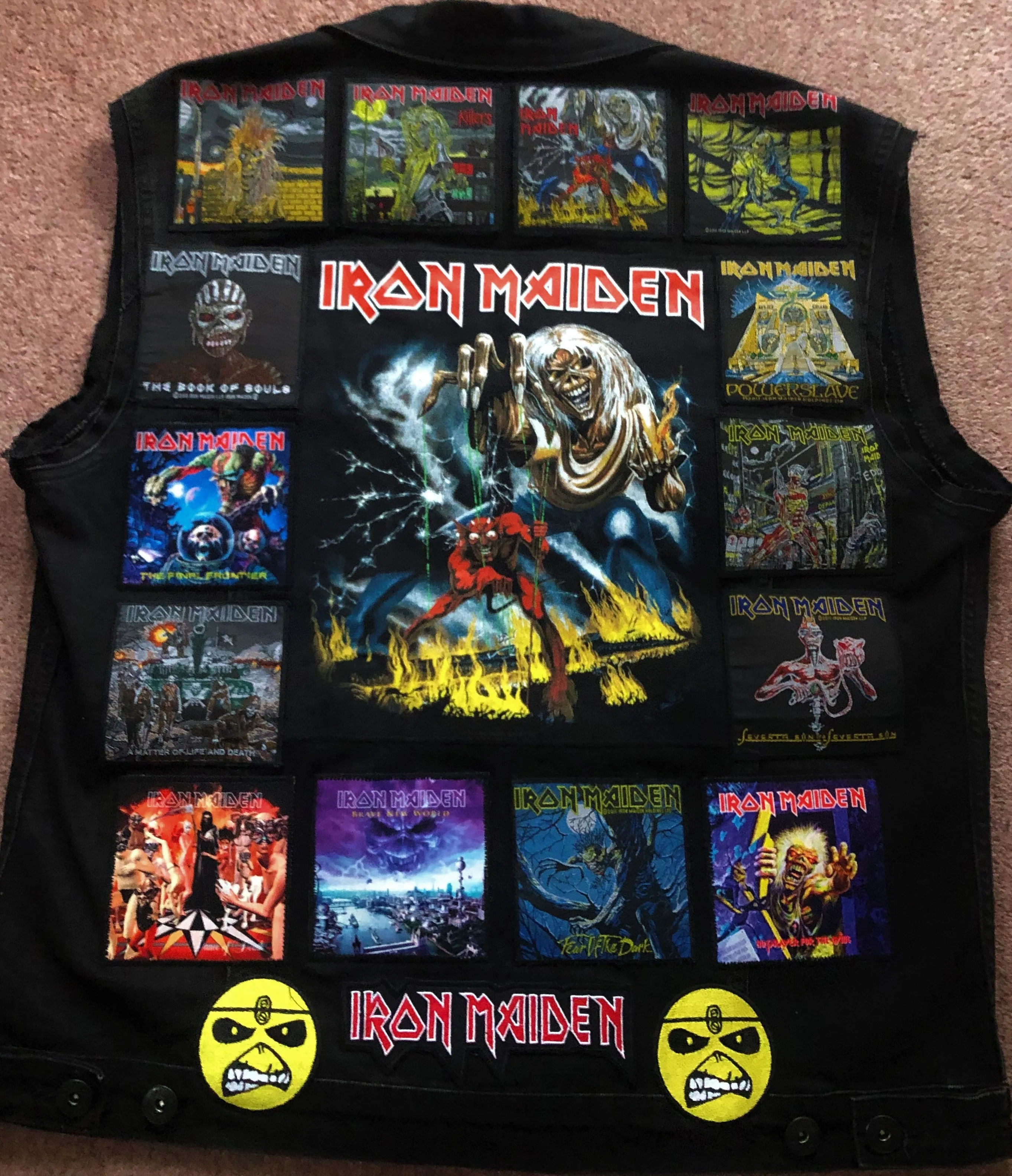 Fully Laden Iron Maiden: Quarter / Half / Three-Quarters / Full Patch Denim Vest Cut-Off Battle Jacket