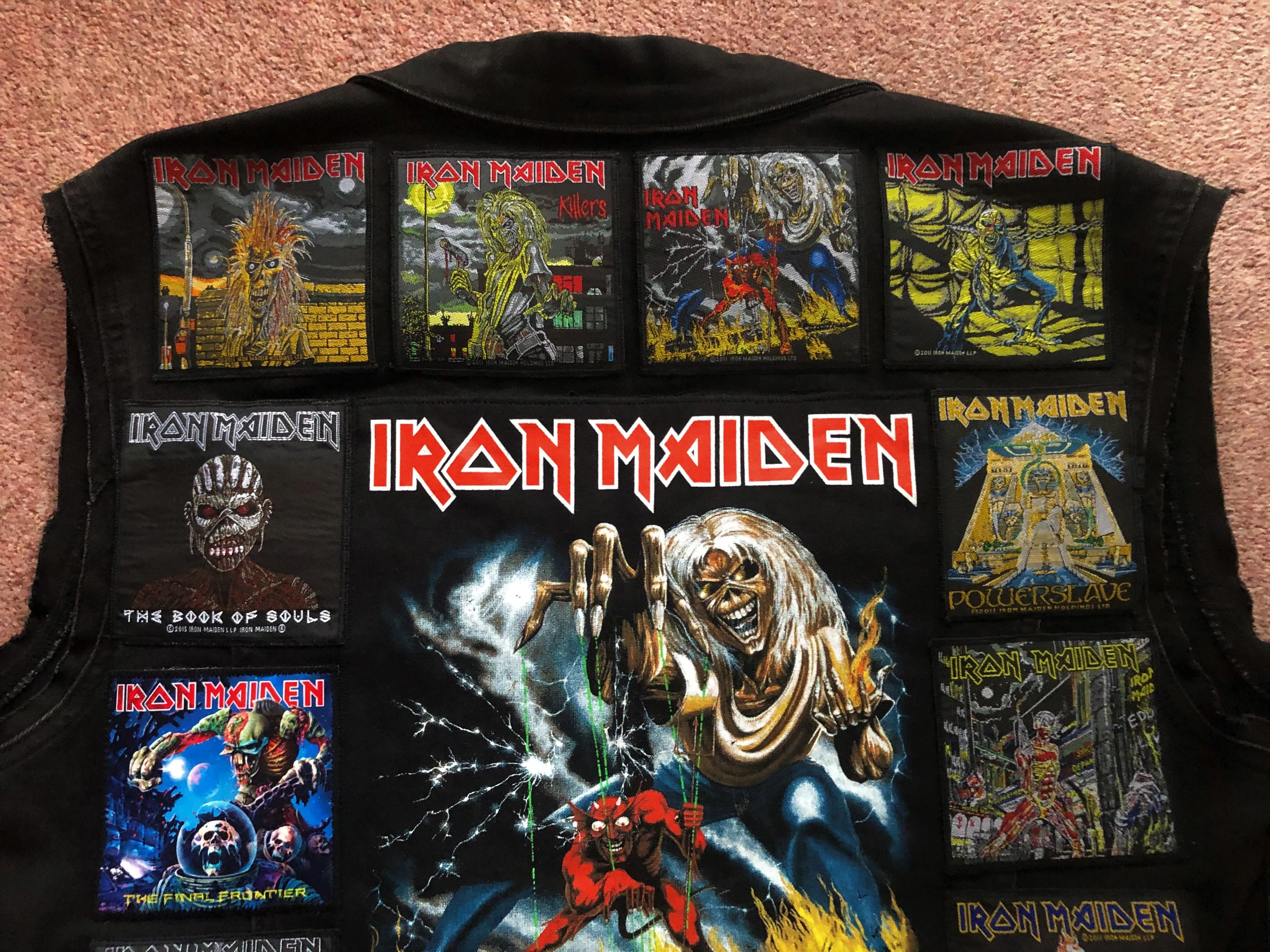 Fully Laden Iron Maiden: Quarter / Half / Three-Quarters / Full Patch Denim Vest Cut-Off Battle Jacket