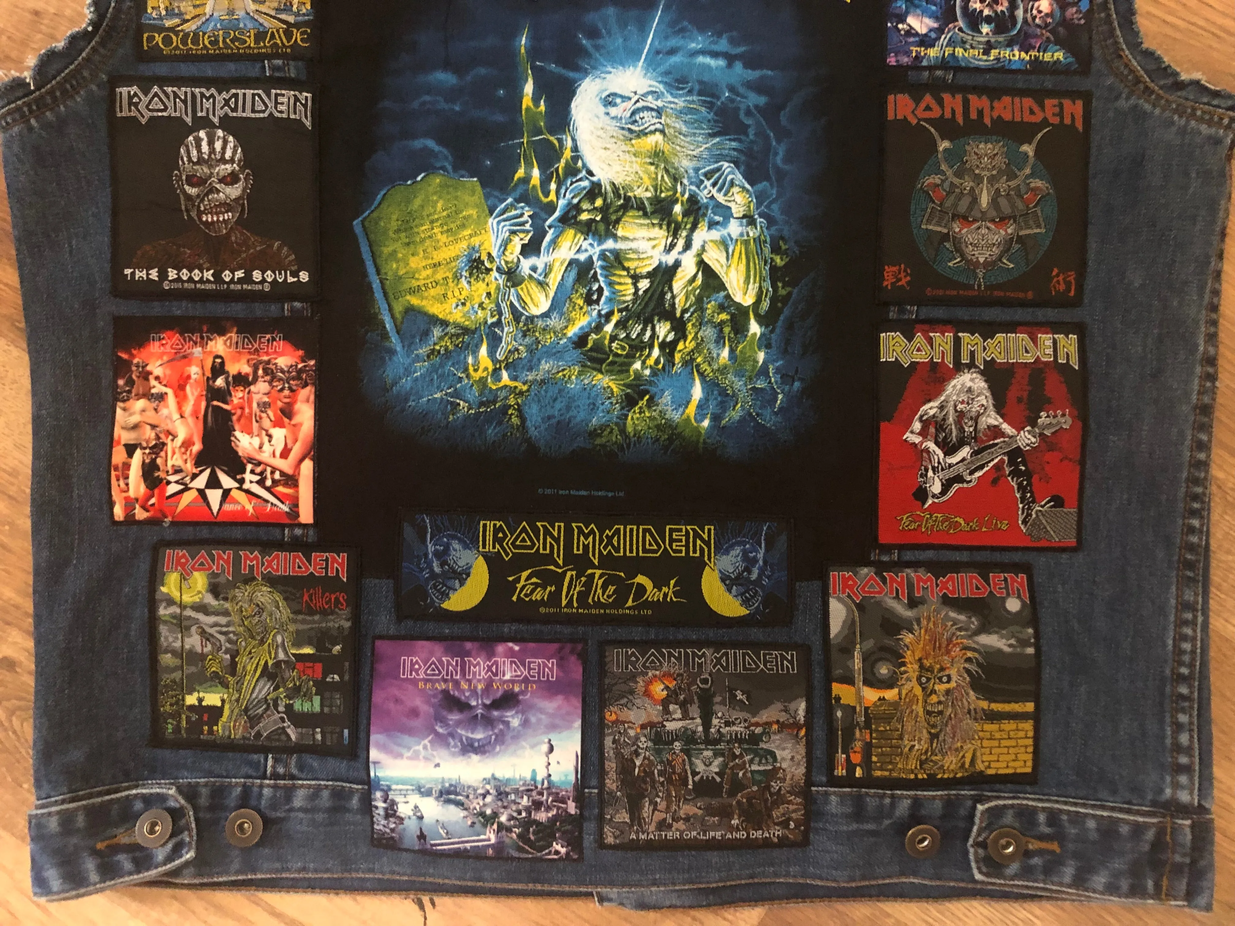 Fully Laden Iron Maiden: Quarter / Half / Three-Quarters / Full Patch Denim Vest Cut-Off Battle Jacket