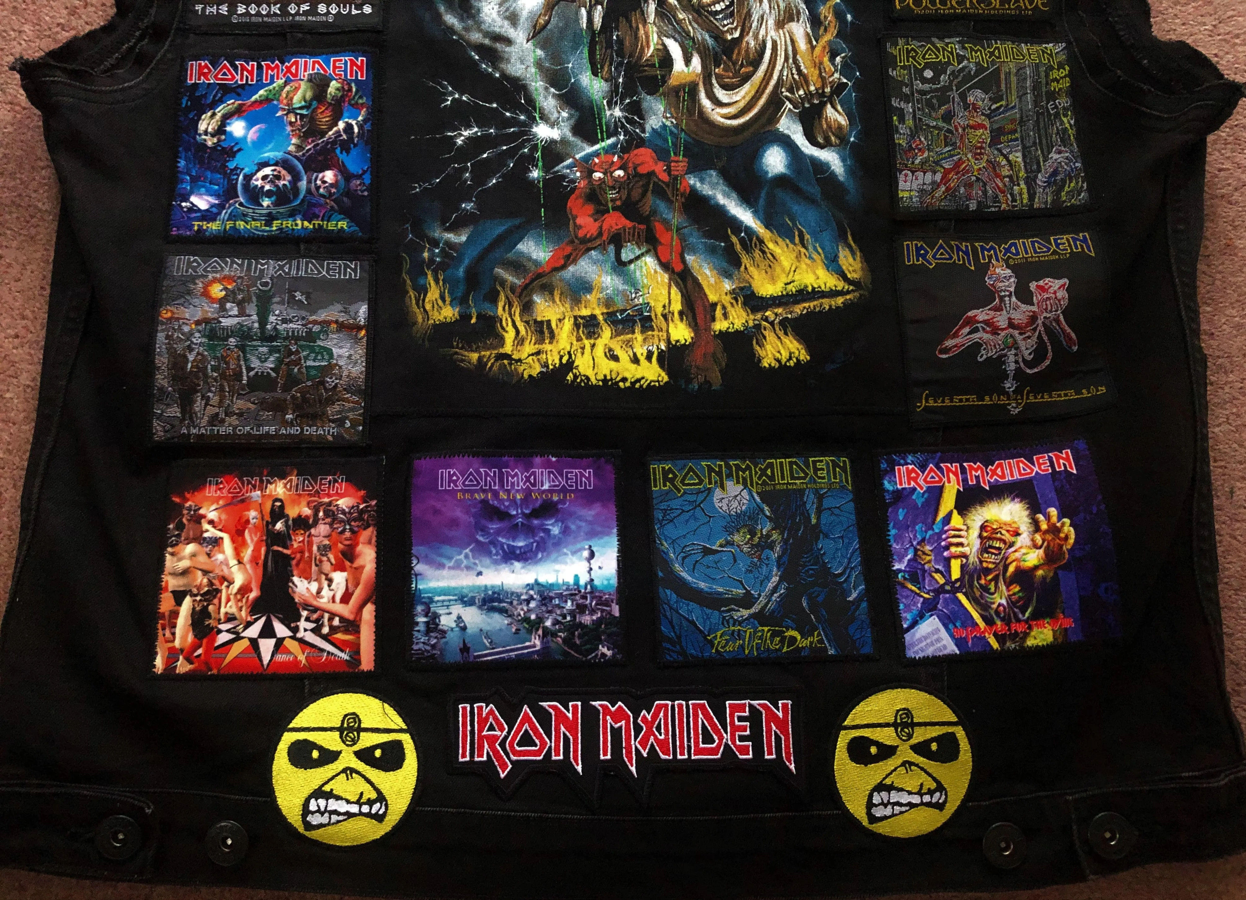 Fully Laden Iron Maiden: Quarter / Half / Three-Quarters / Full Patch Denim Vest Cut-Off Battle Jacket