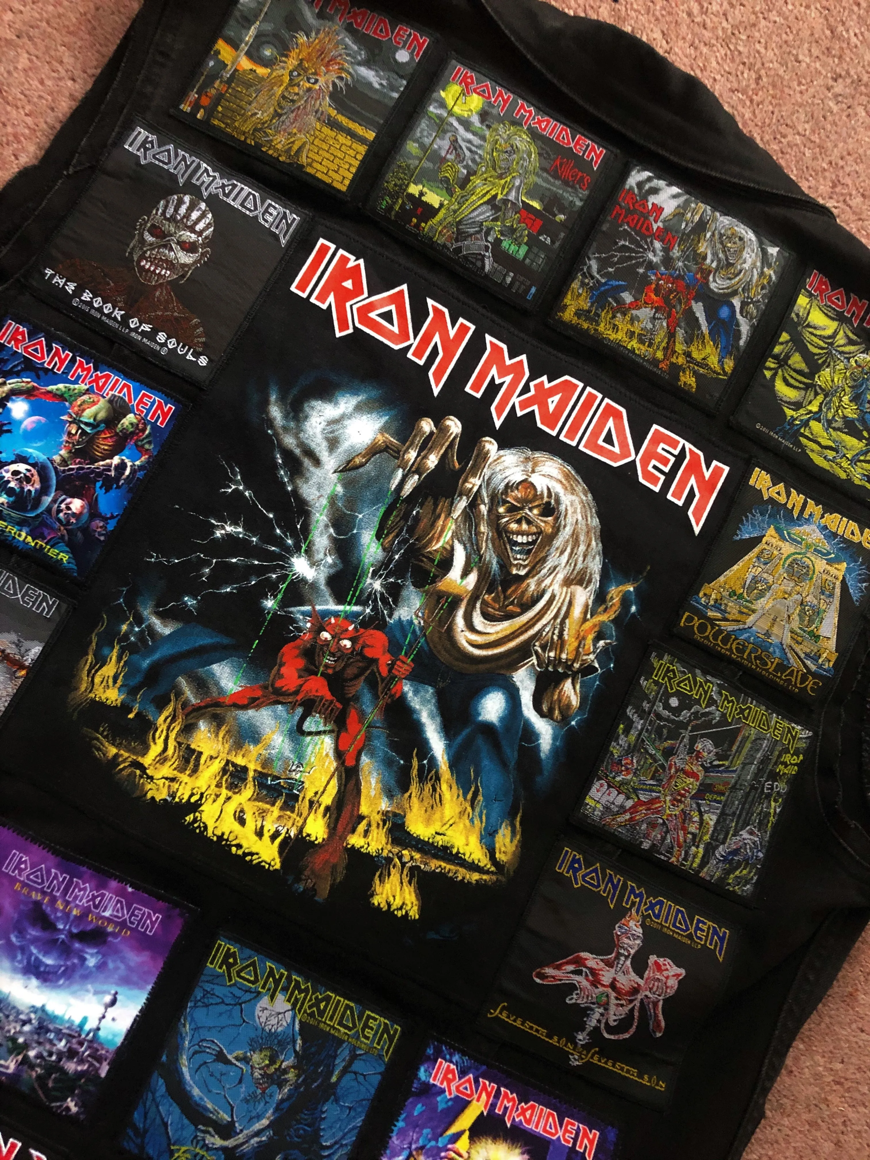 Fully Laden Iron Maiden: Quarter / Half / Three-Quarters / Full Patch Denim Vest Cut-Off Battle Jacket