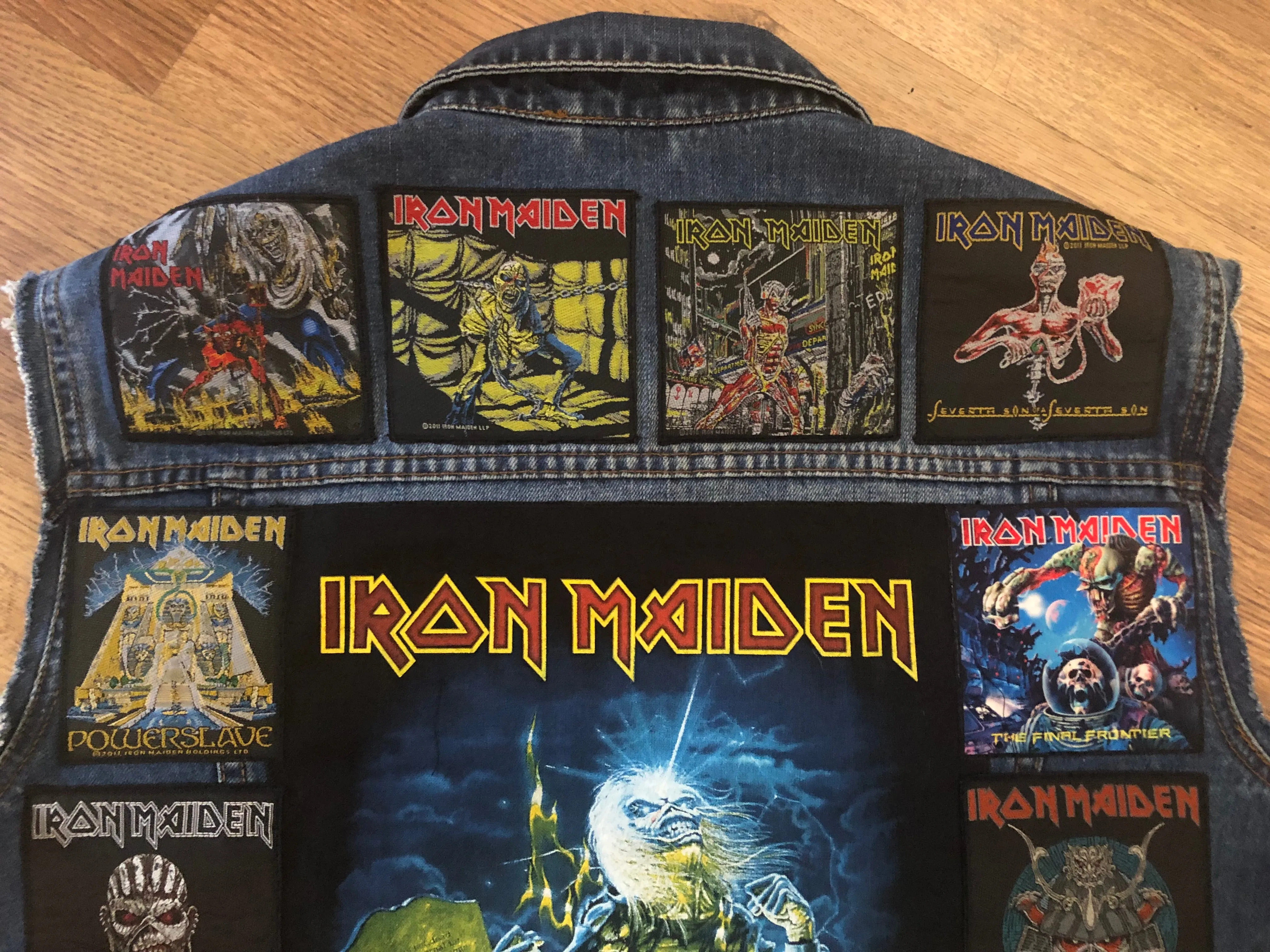 Fully Laden Iron Maiden: Quarter / Half / Three-Quarters / Full Patch Denim Vest Cut-Off Battle Jacket