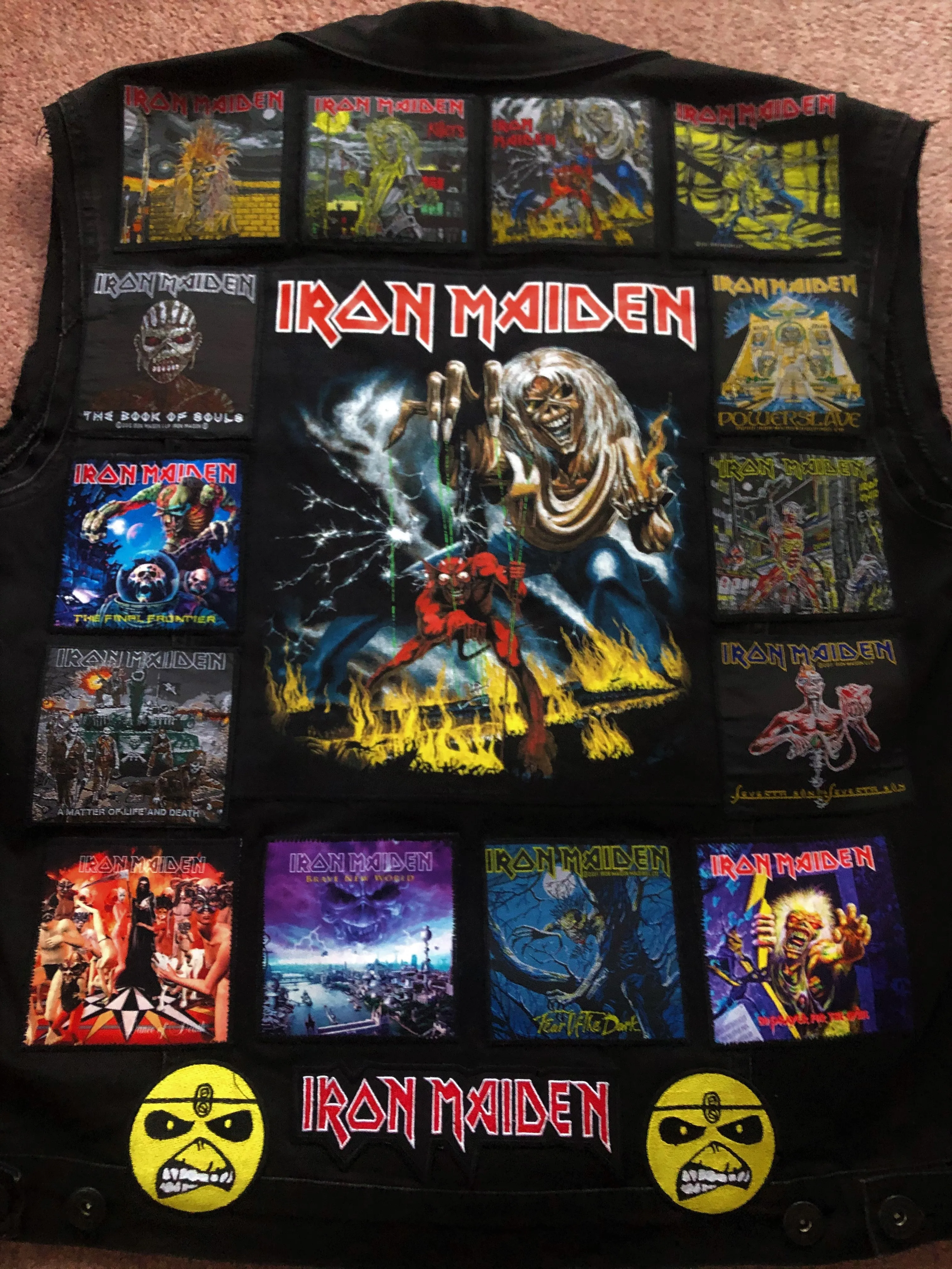Fully Laden Iron Maiden: Quarter / Half / Three-Quarters / Full Patch Denim Vest Cut-Off Battle Jacket