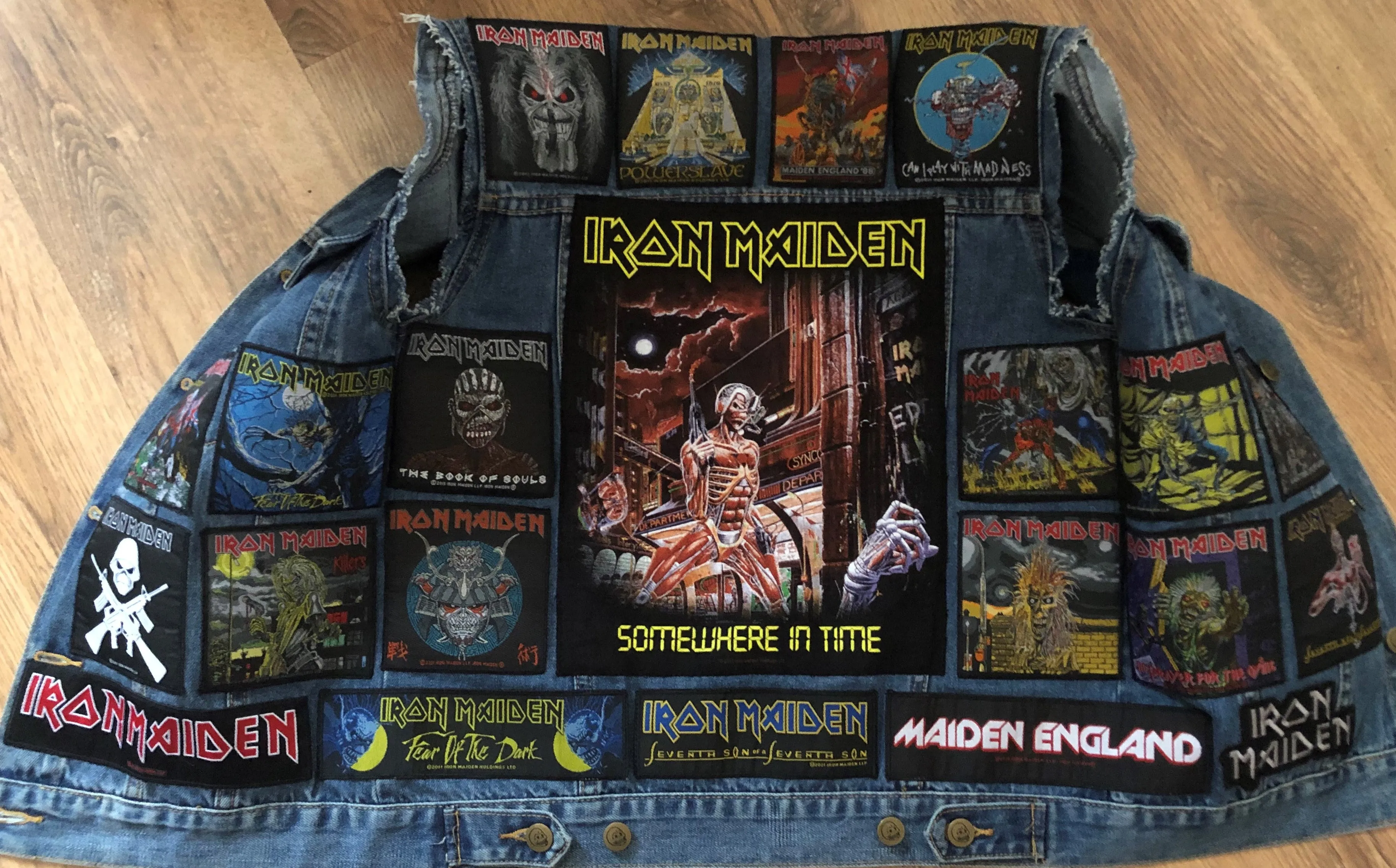 Fully Laden Iron Maiden: Trooper Edition Patch Denim Cut-Off Battle Jacket