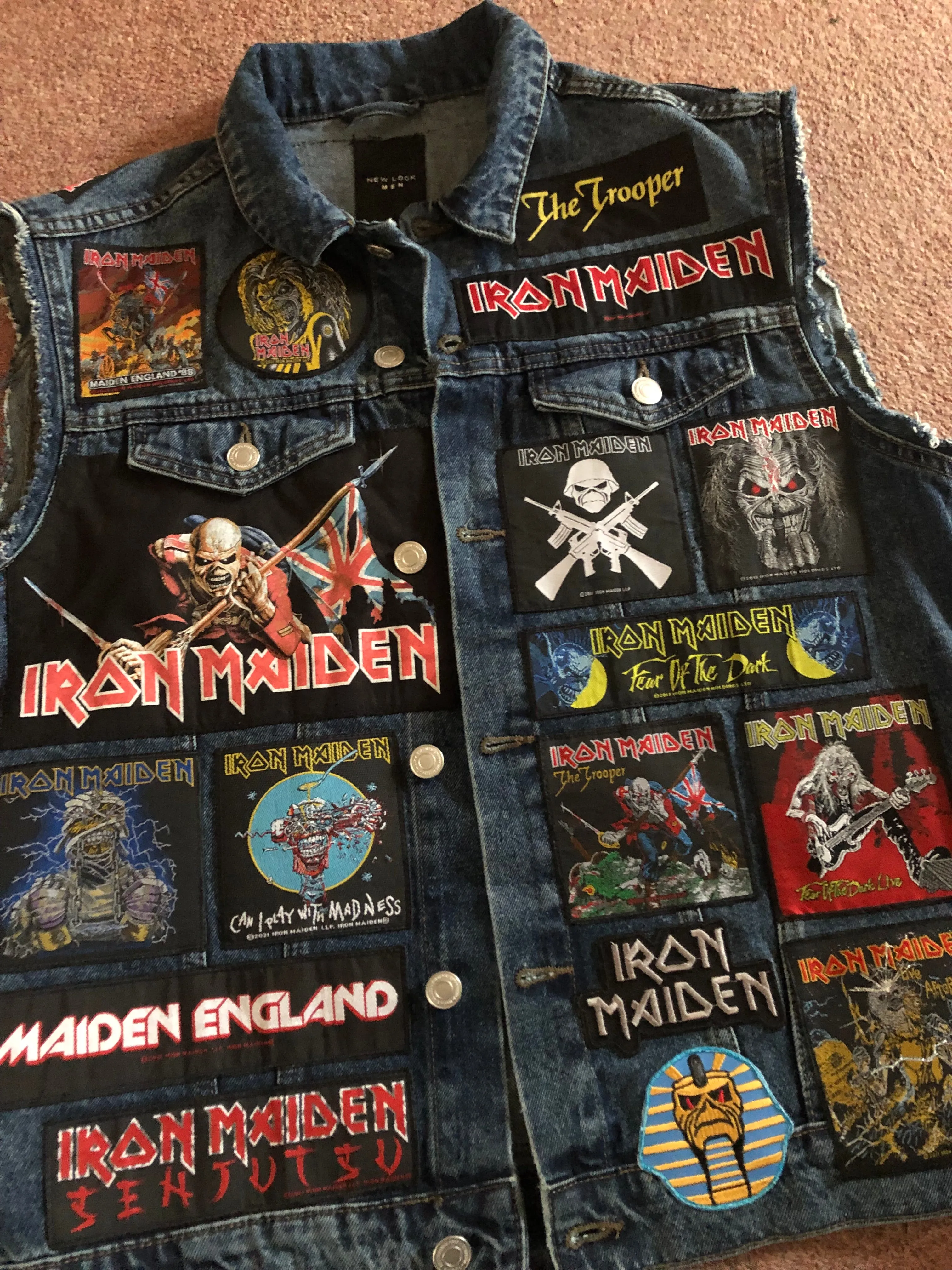 Fully Laden Iron Maiden: Trooper Edition Patch Denim Cut-Off Battle Jacket