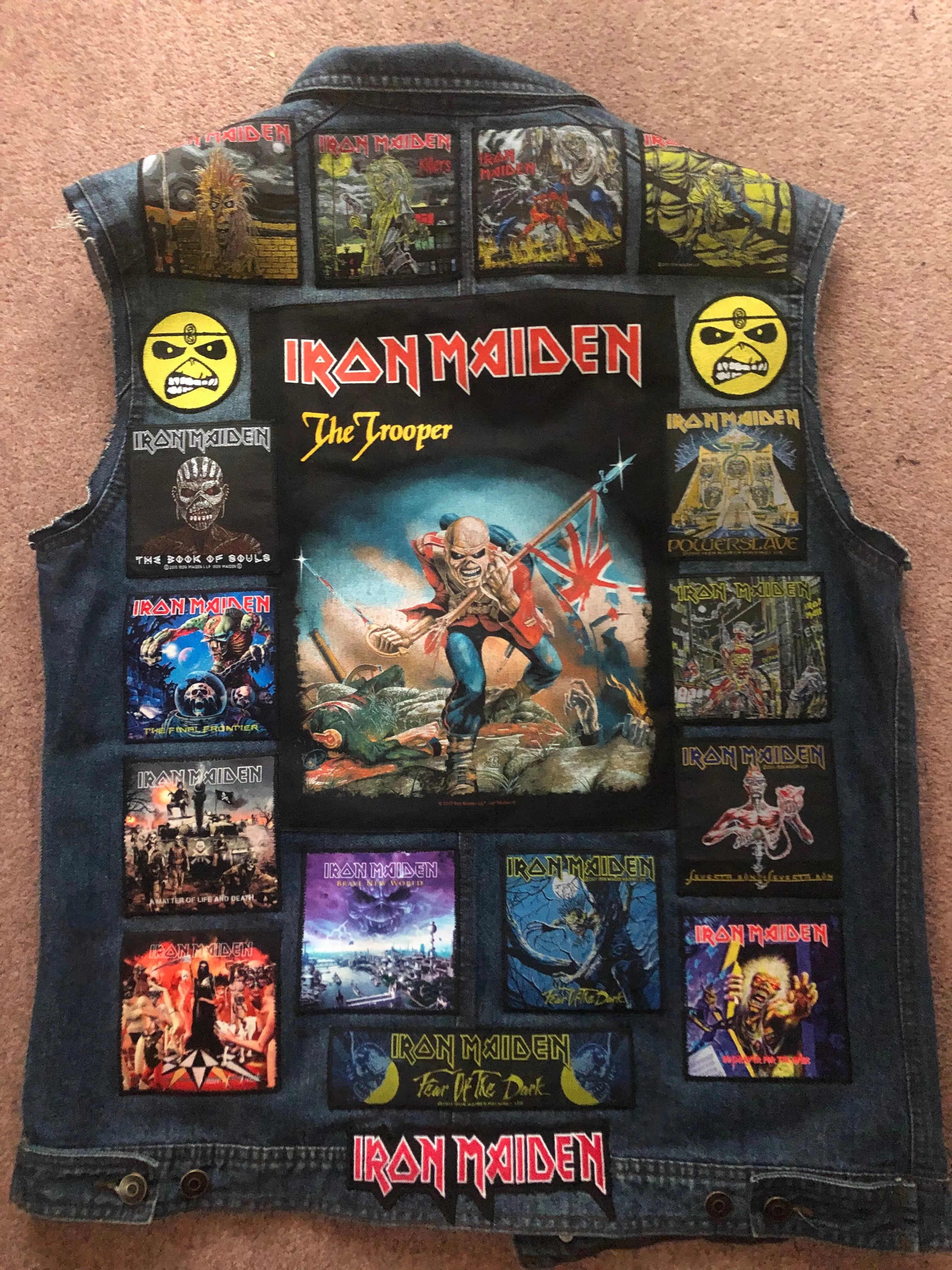 Fully Laden Iron Maiden: Trooper Edition Patch Denim Cut-Off Battle Jacket