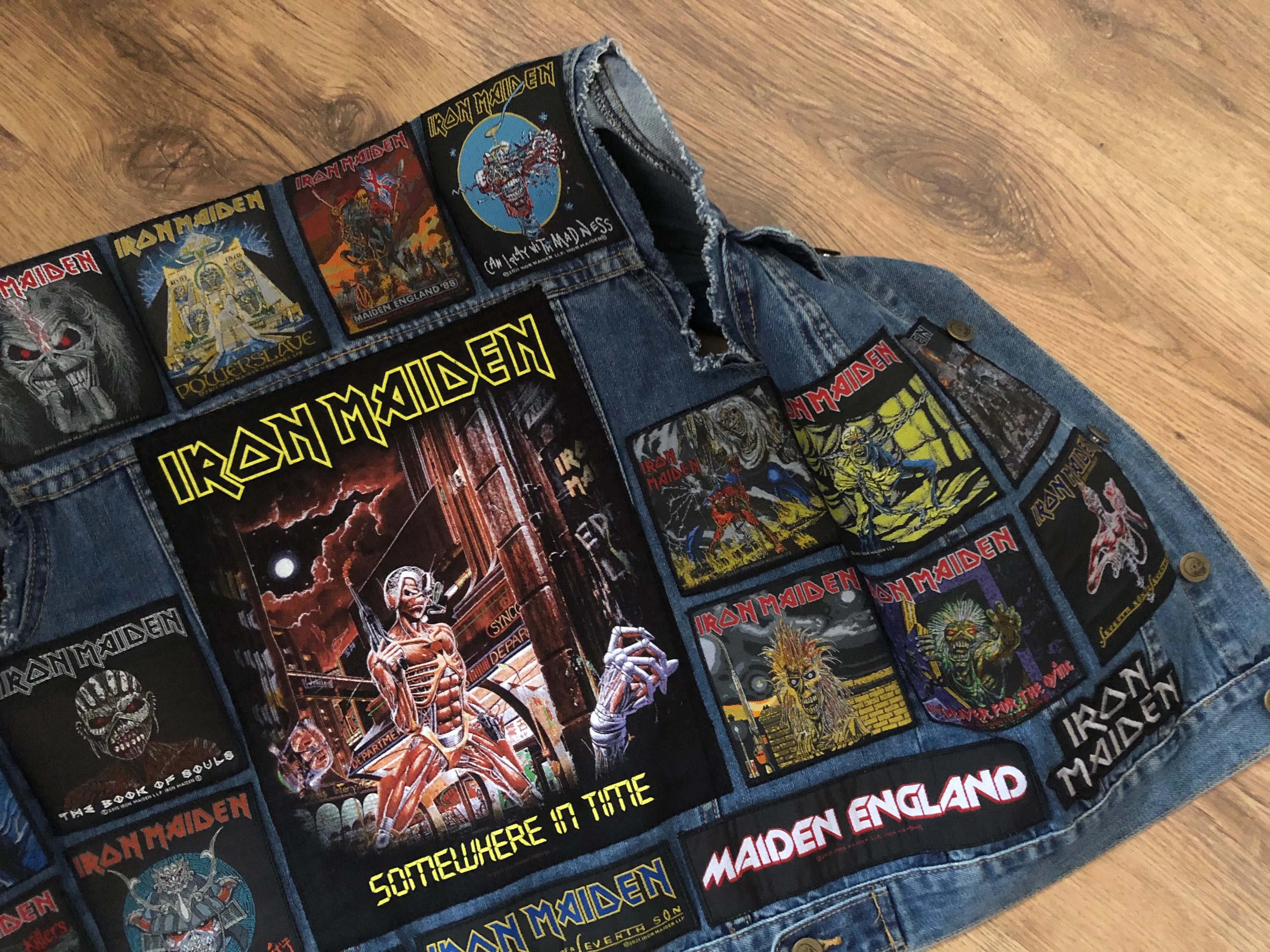 Fully Laden Iron Maiden: Trooper Edition Patch Denim Cut-Off Battle Jacket