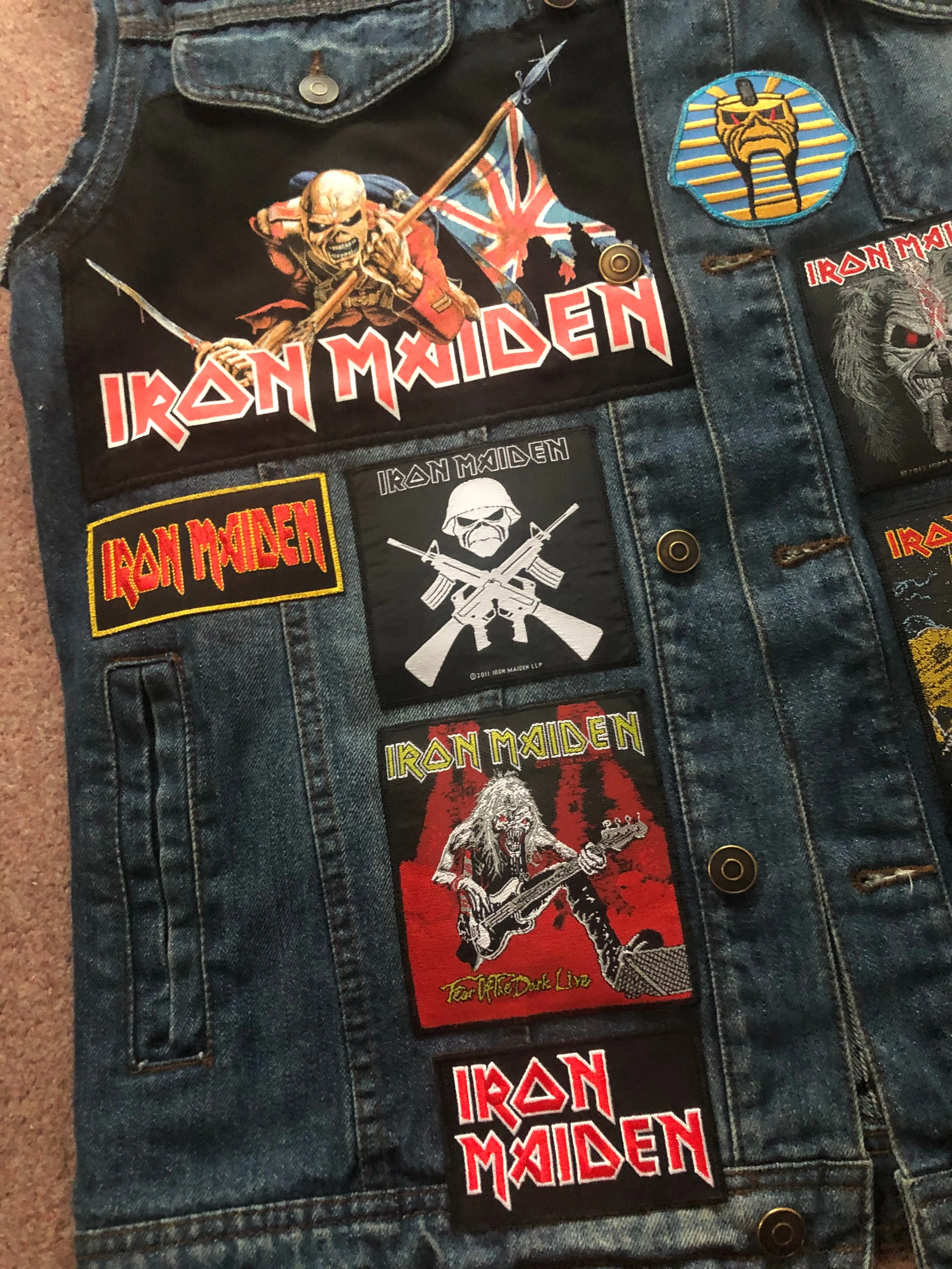 Fully Laden Iron Maiden: Trooper Edition Patch Denim Cut-Off Battle Jacket