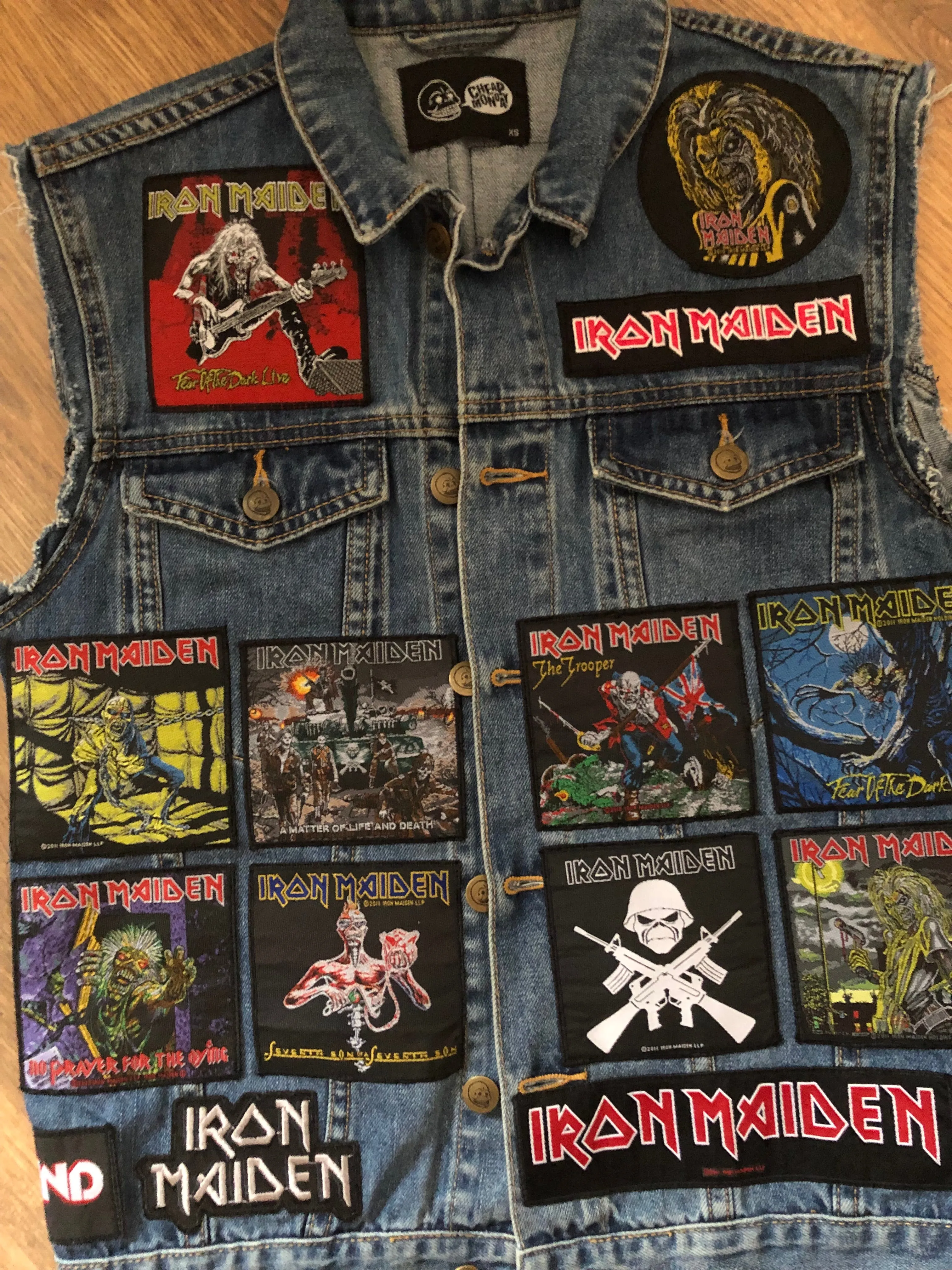 Fully Laden Iron Maiden: Trooper Edition Patch Denim Cut-Off Battle Jacket