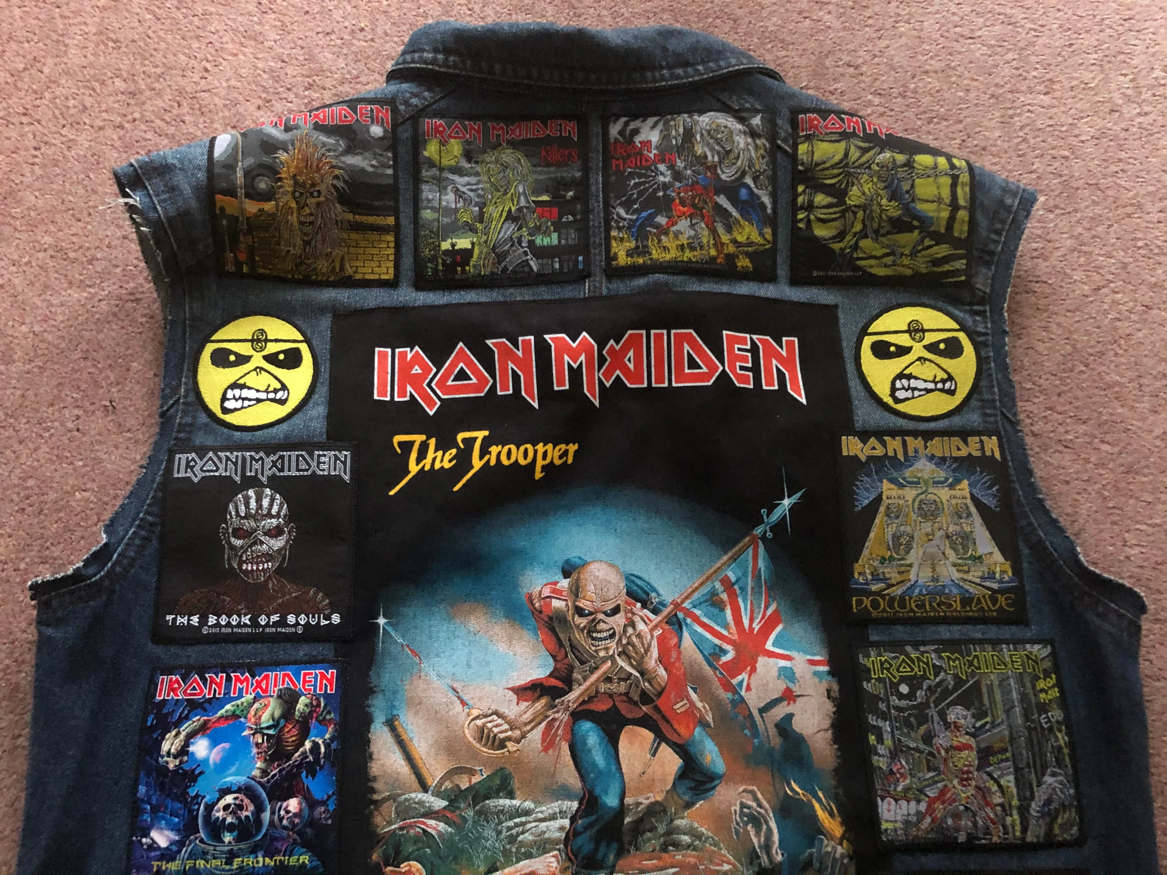 Fully Laden Iron Maiden: Trooper Edition Patch Denim Cut-Off Battle Jacket