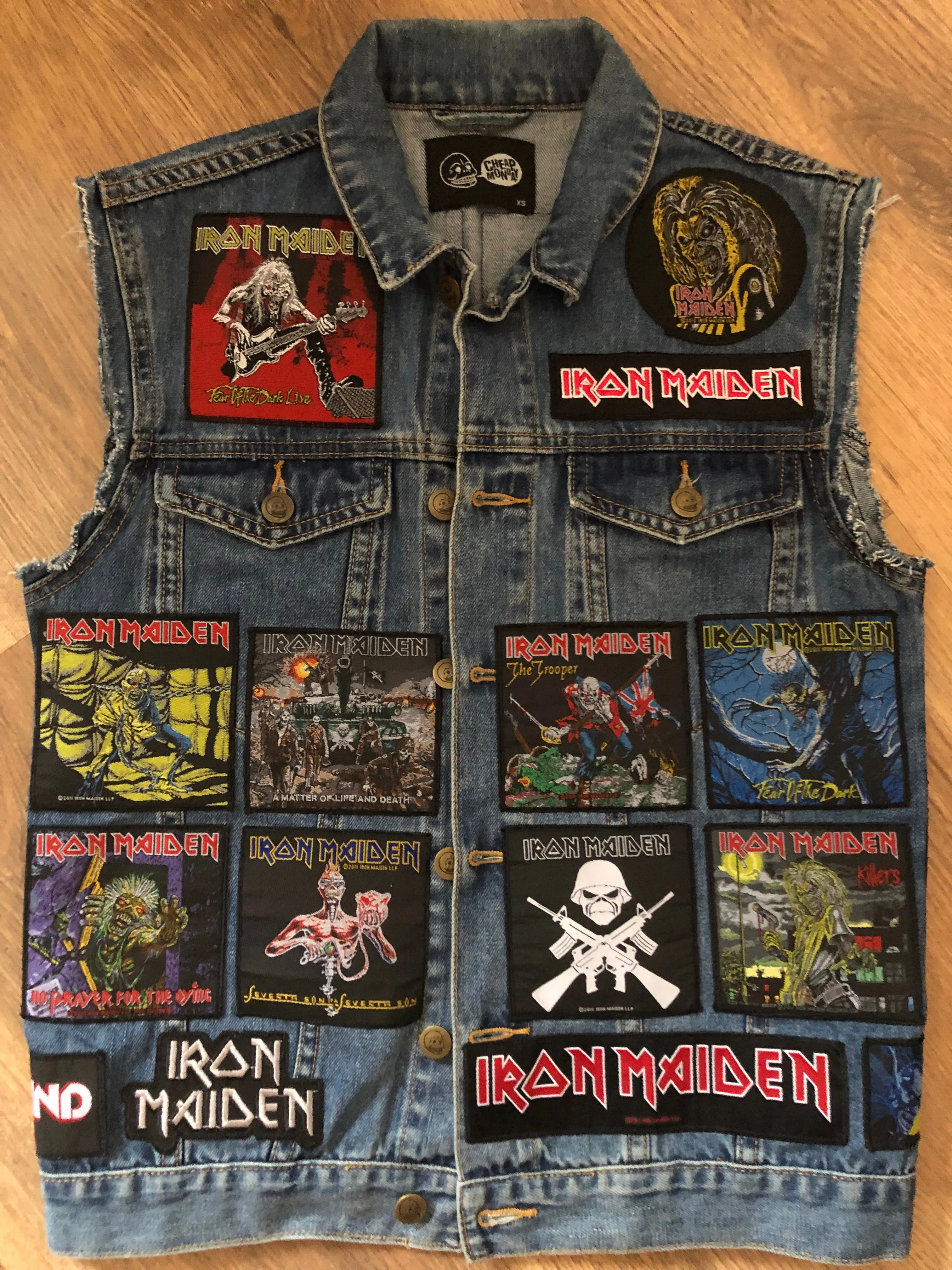 Fully Laden Iron Maiden: Trooper Edition Patch Denim Cut-Off Battle Jacket