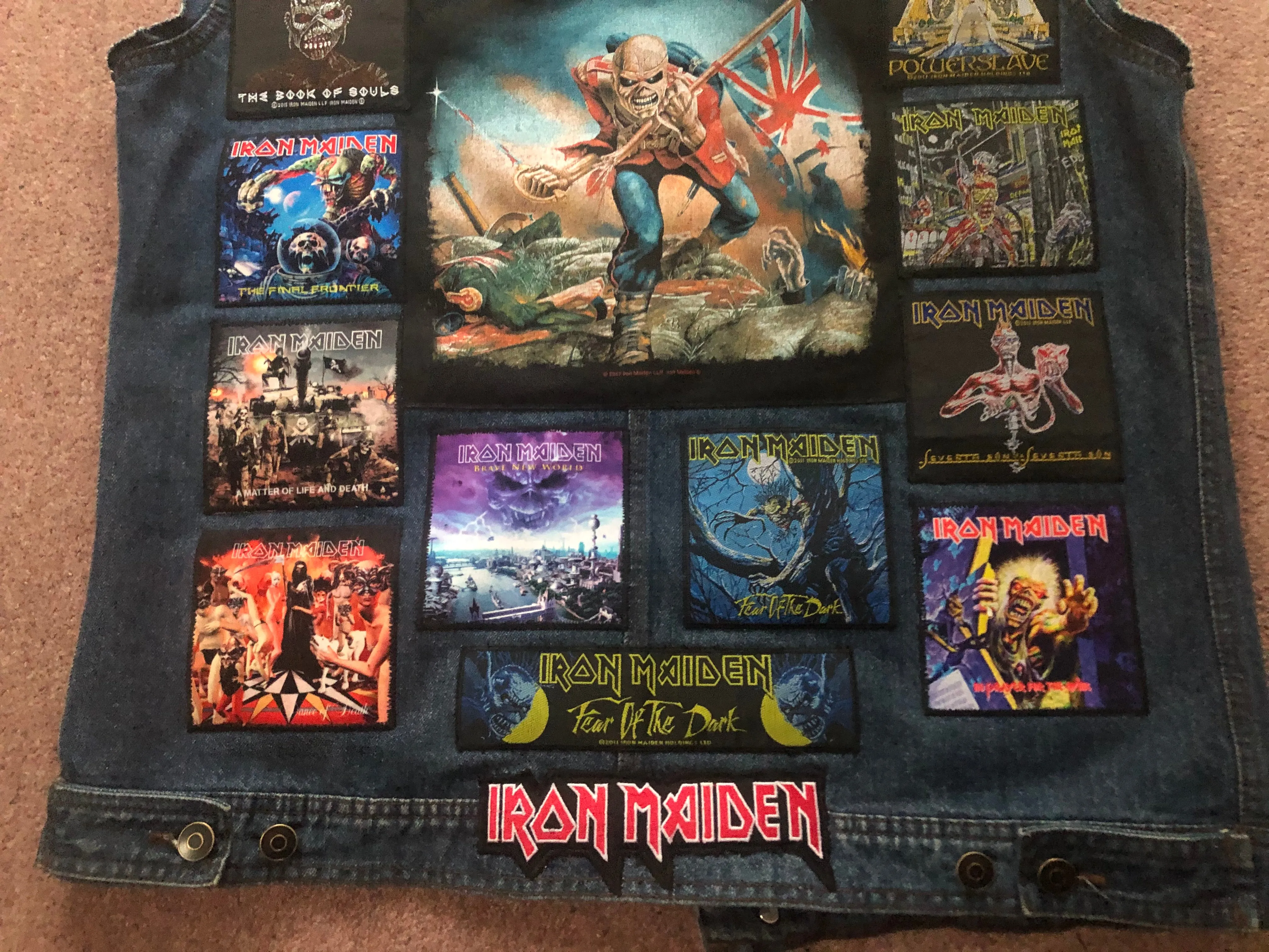Fully Laden Iron Maiden: Trooper Edition Patch Denim Cut-Off Battle Jacket