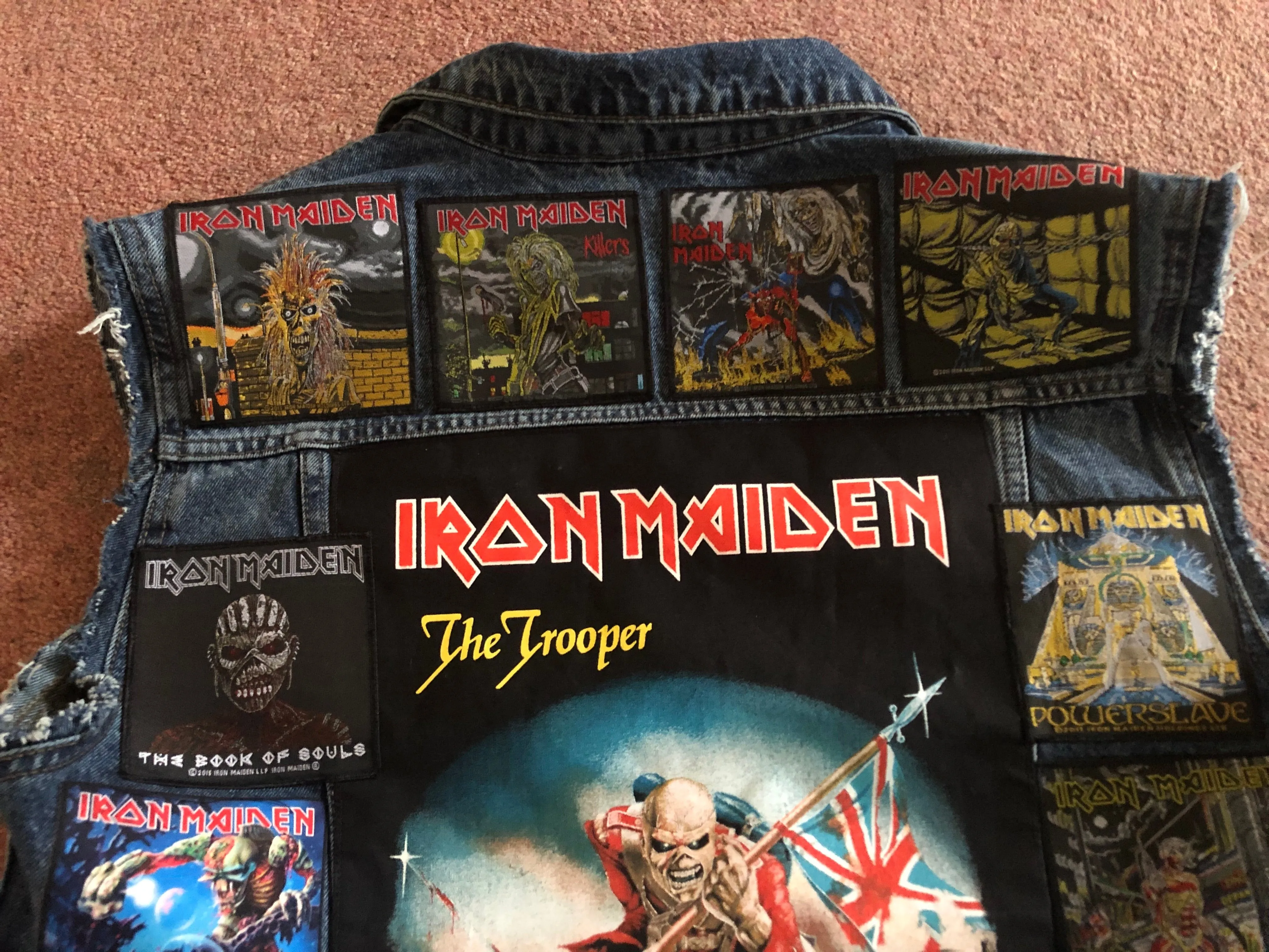 Fully Laden Iron Maiden: Trooper Edition Patch Denim Cut-Off Battle Jacket