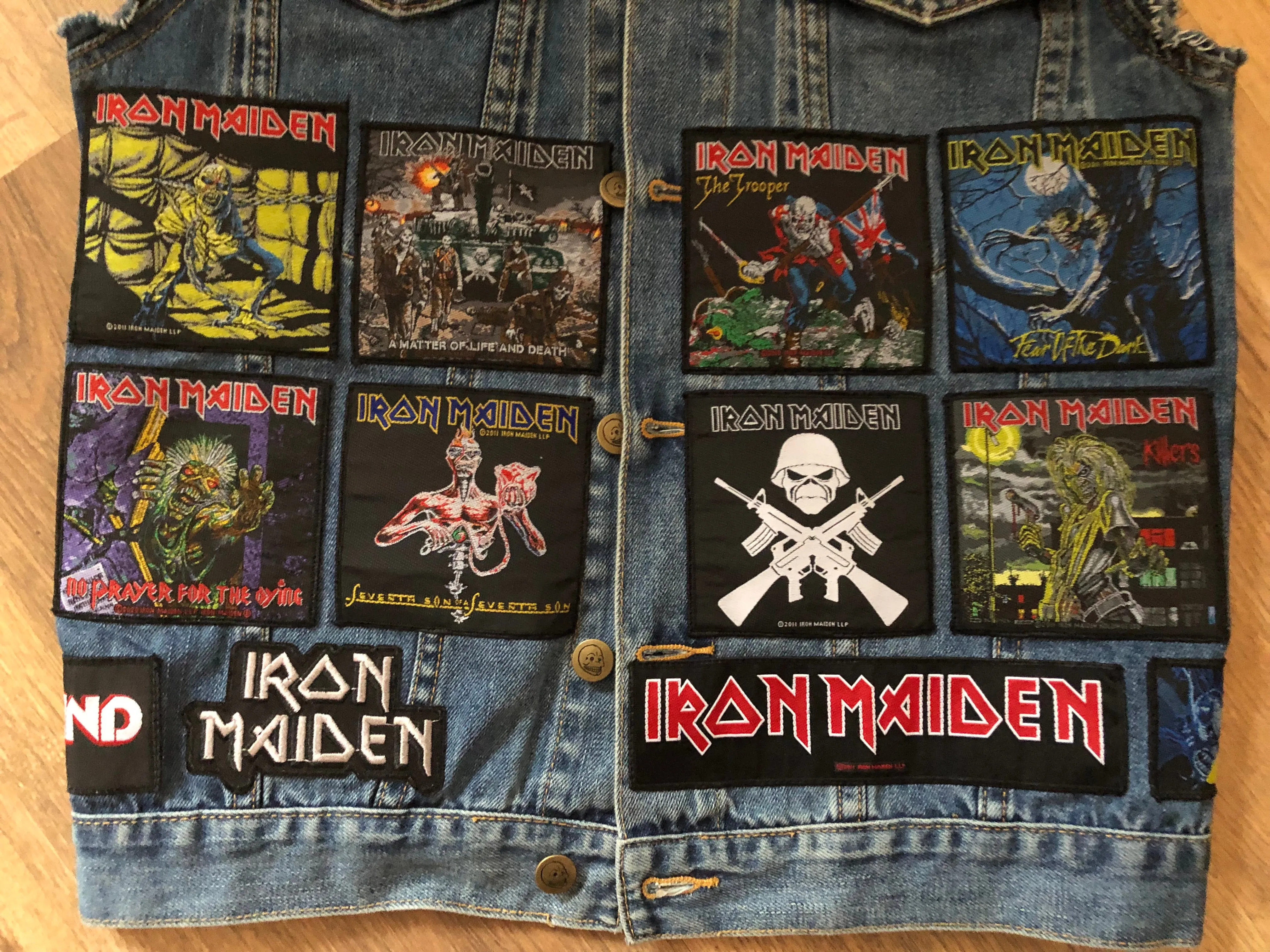 Fully Laden Iron Maiden: Trooper Edition Patch Denim Cut-Off Battle Jacket