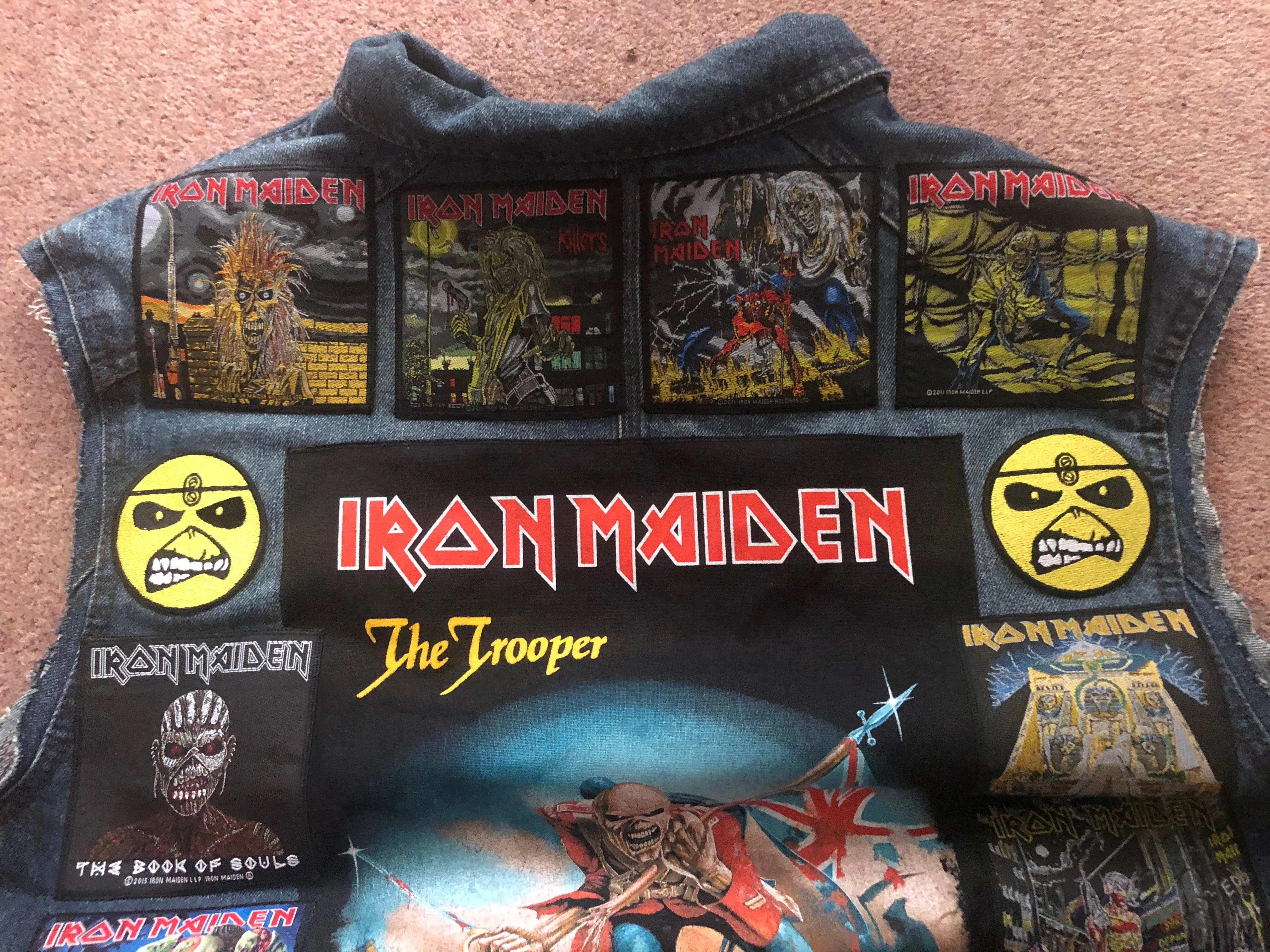 Fully Laden Iron Maiden: Trooper Edition Patch Denim Cut-Off Battle Jacket