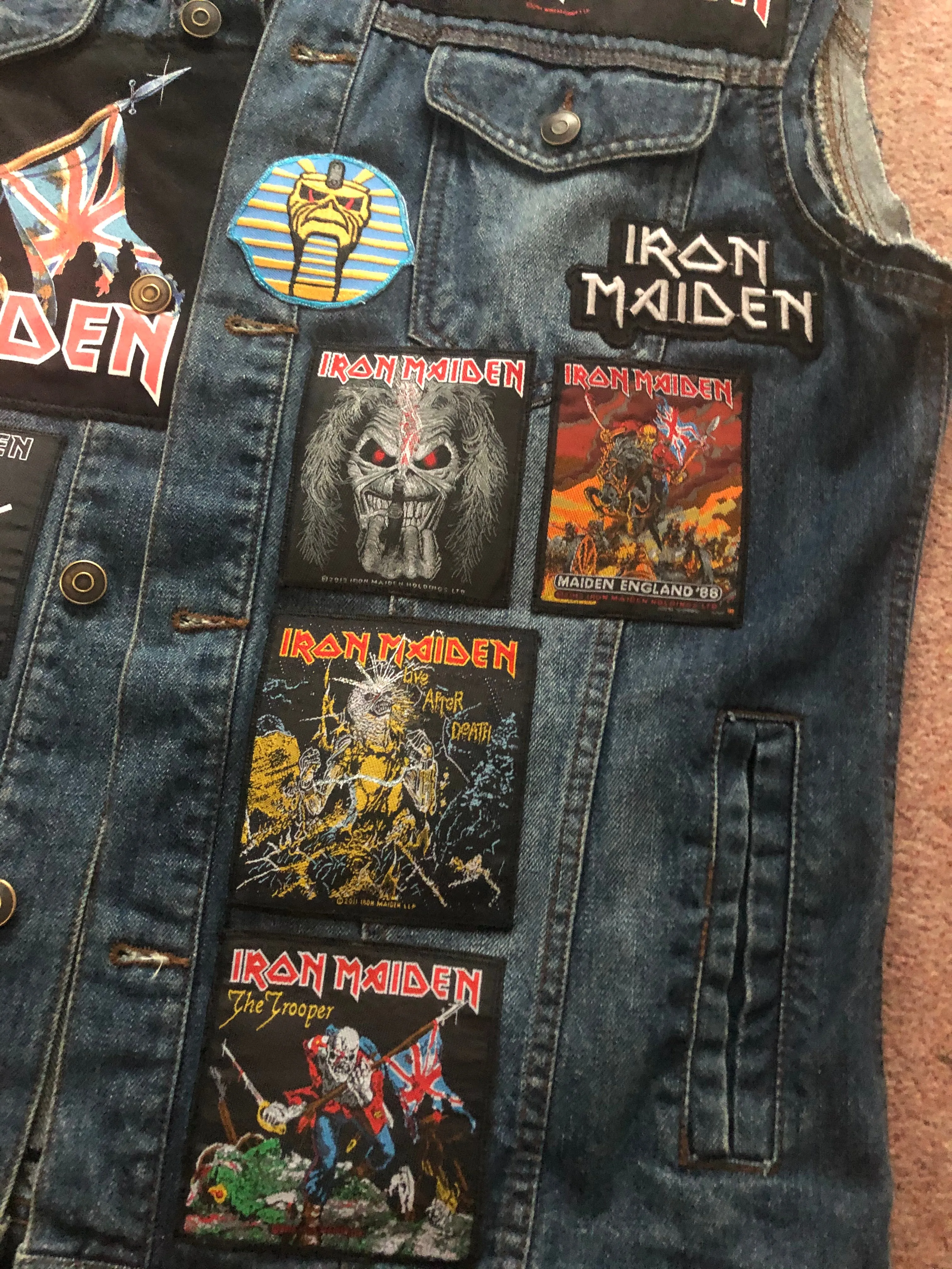 Fully Laden Iron Maiden: Trooper Edition Patch Denim Cut-Off Battle Jacket