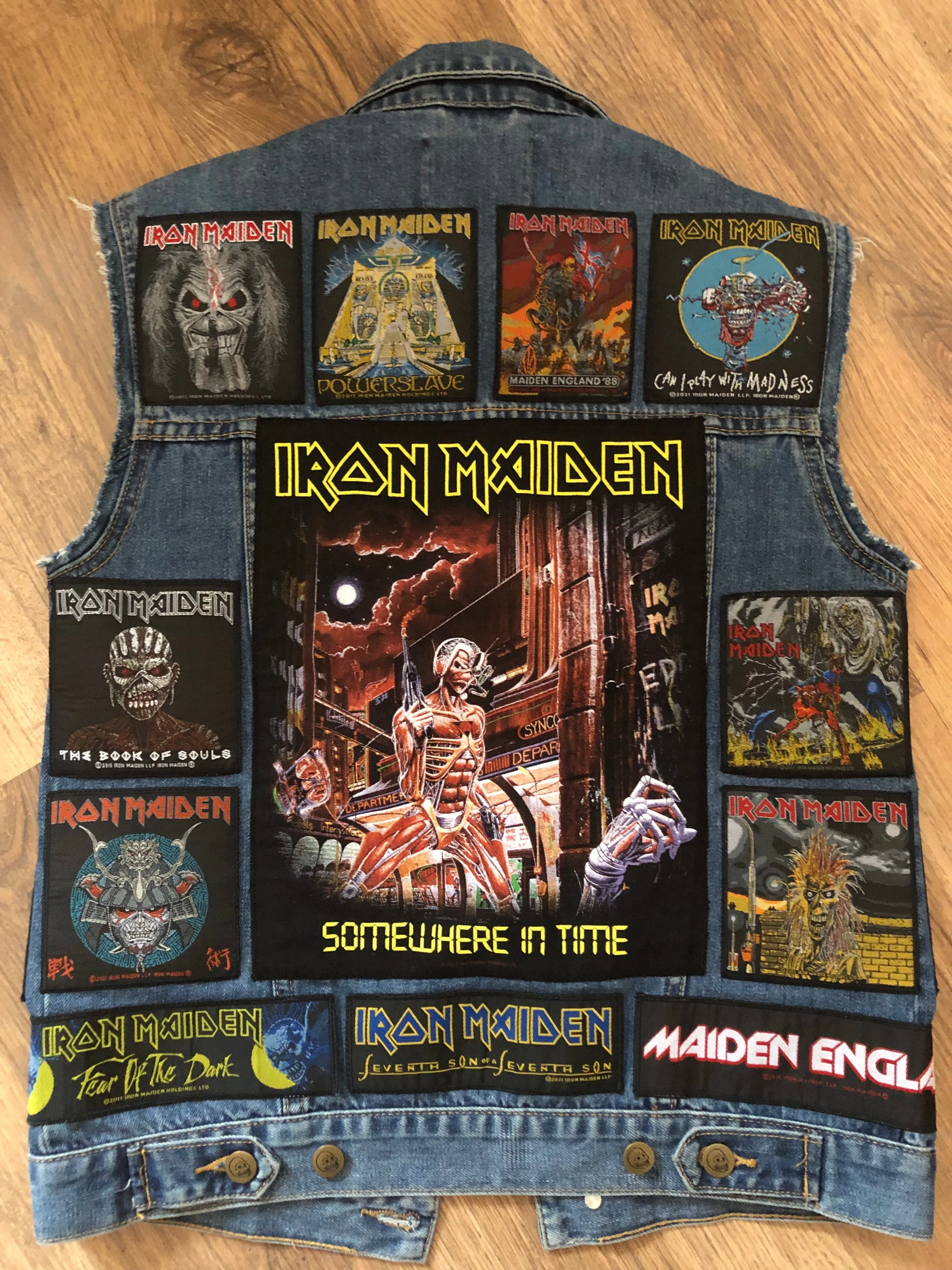 Fully Laden Iron Maiden: Trooper Edition Patch Denim Cut-Off Battle Jacket