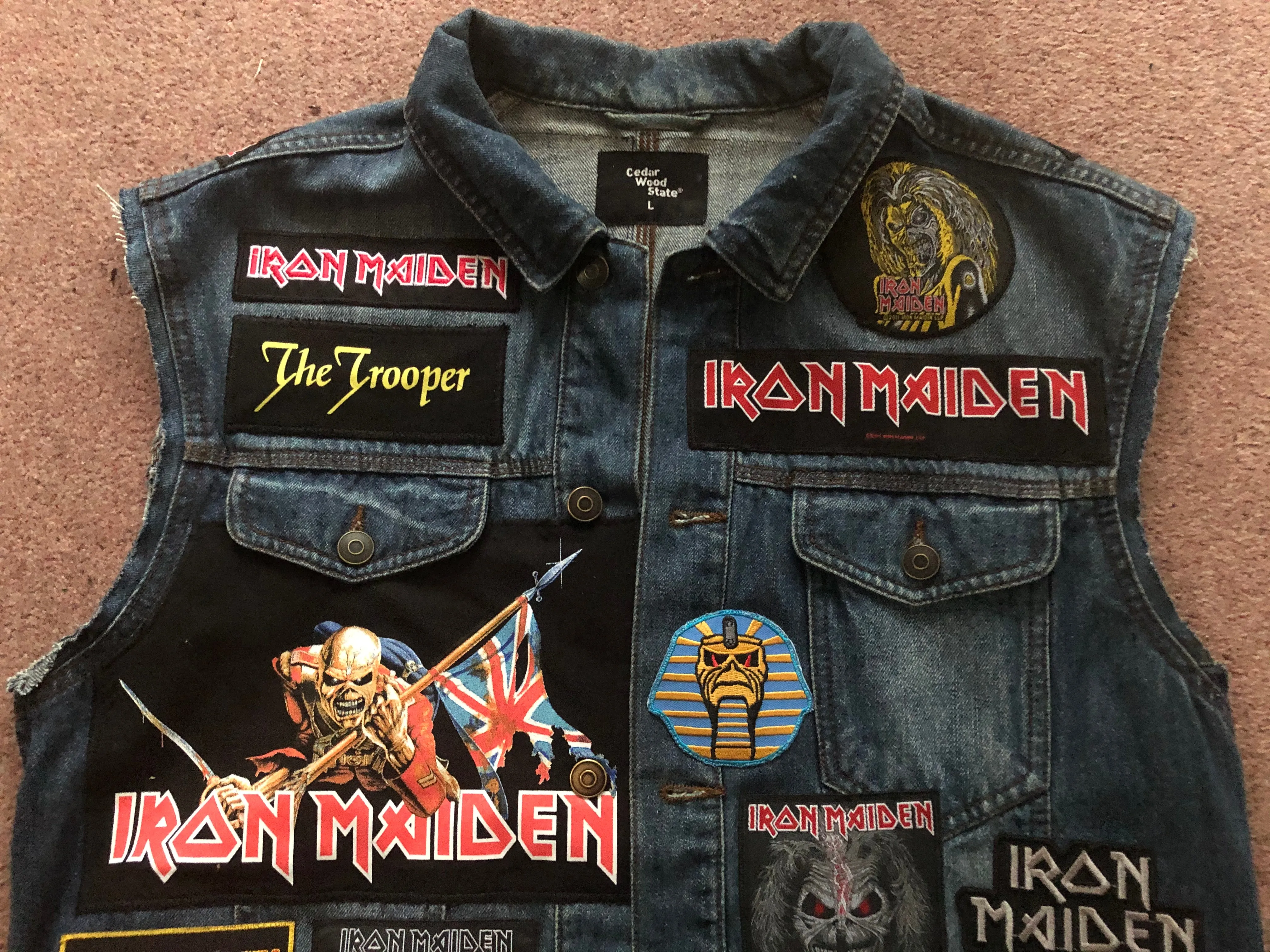 Fully Laden Iron Maiden: Trooper Edition Patch Denim Cut-Off Battle Jacket