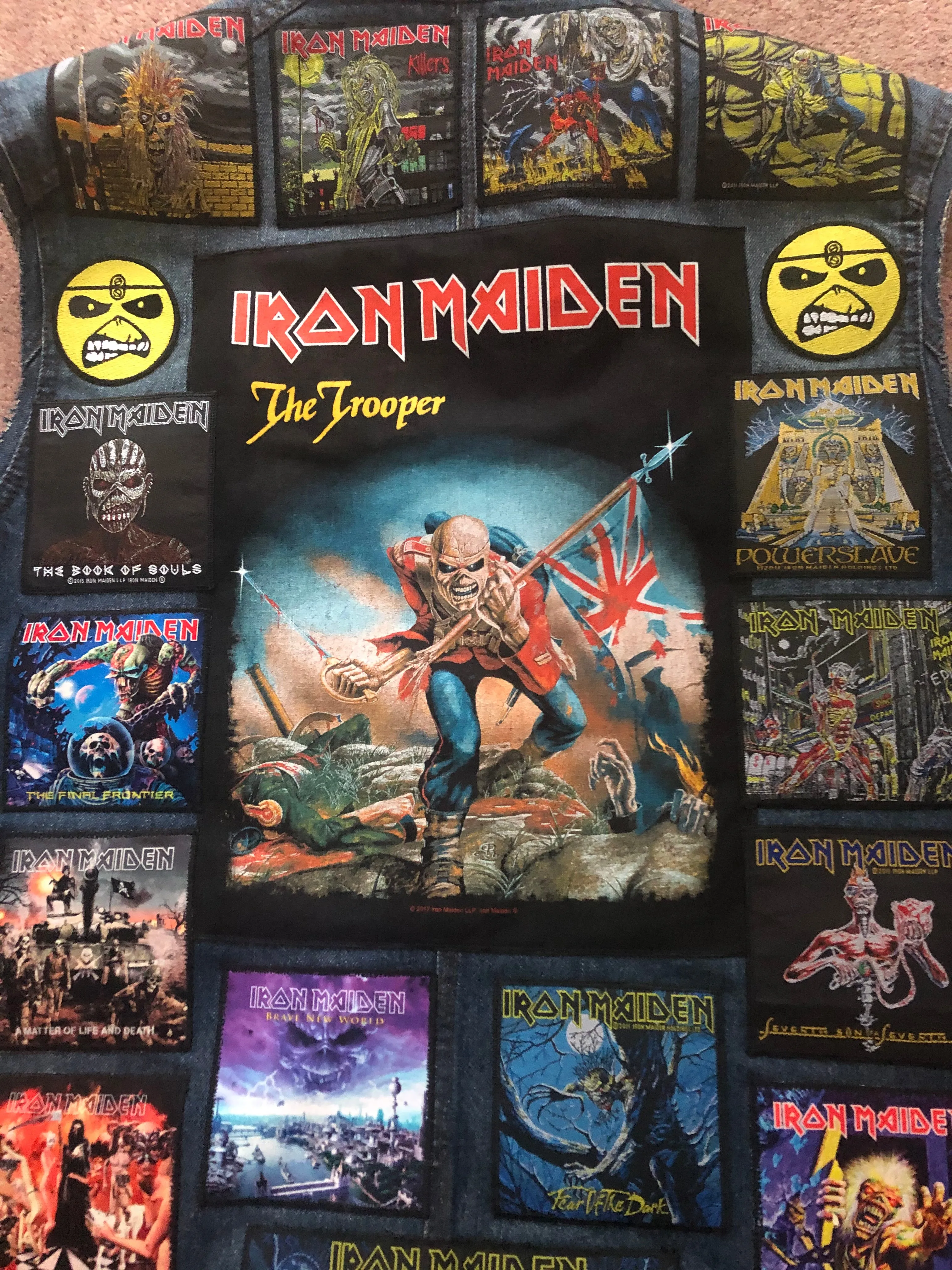 Fully Laden Iron Maiden: Trooper Edition Patch Denim Cut-Off Battle Jacket