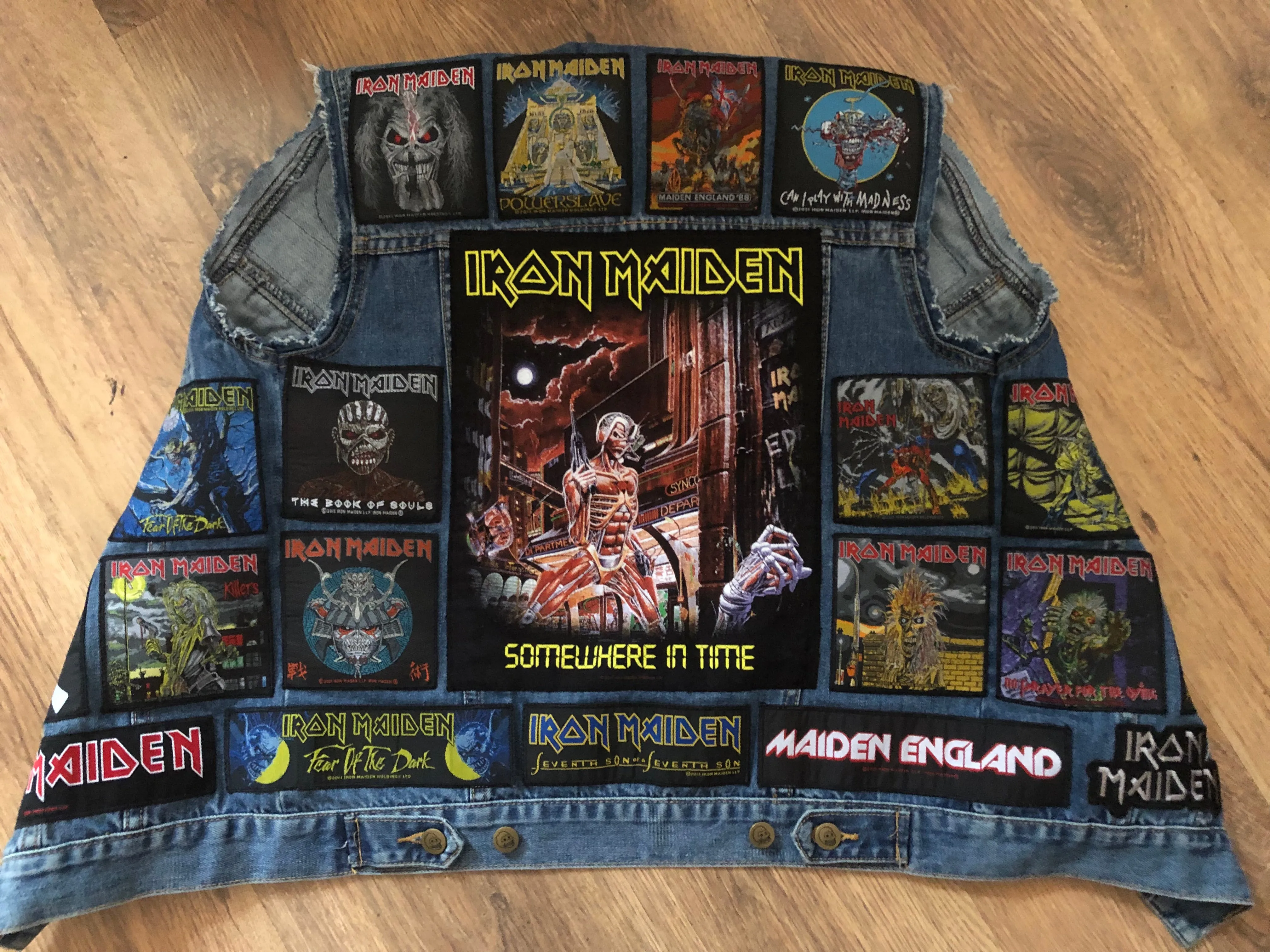 Fully Laden Iron Maiden: Trooper Edition Patch Denim Cut-Off Battle Jacket