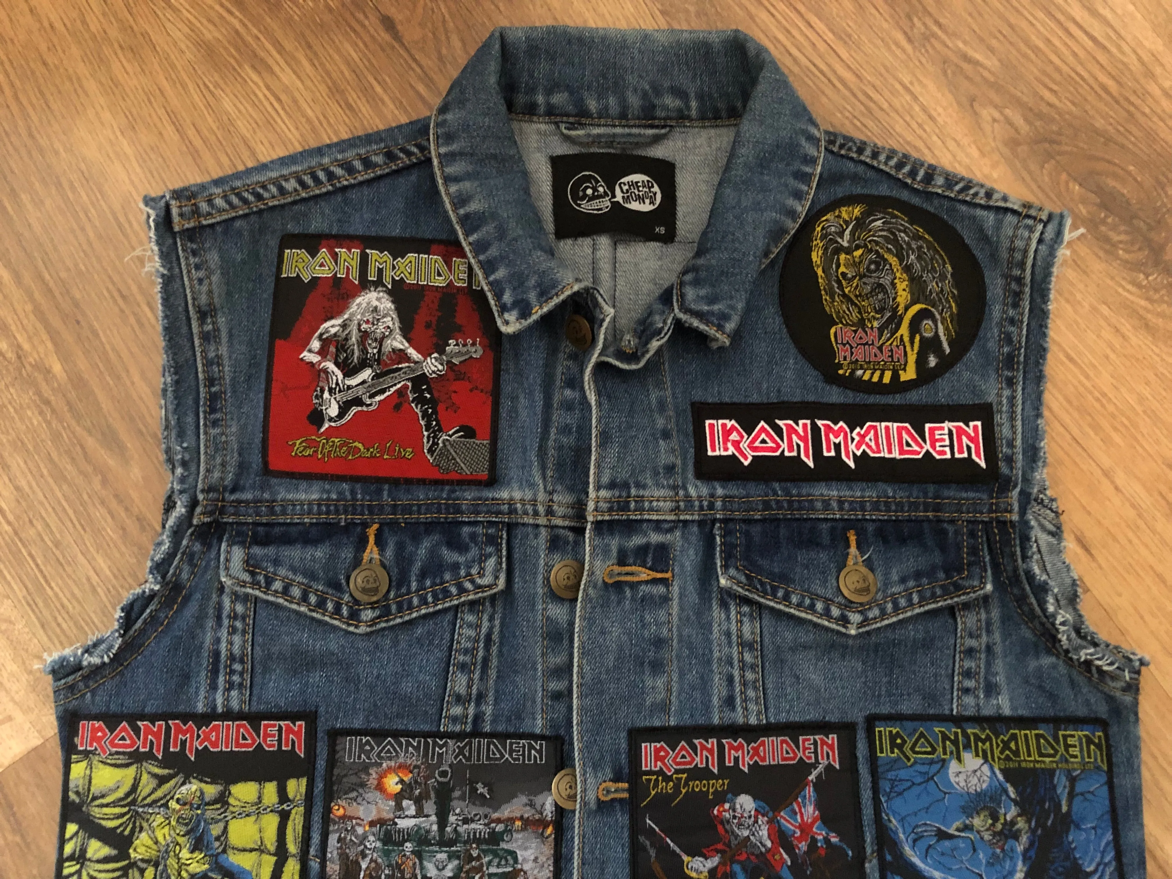 Fully Laden Iron Maiden: Trooper Edition Patch Denim Cut-Off Battle Jacket