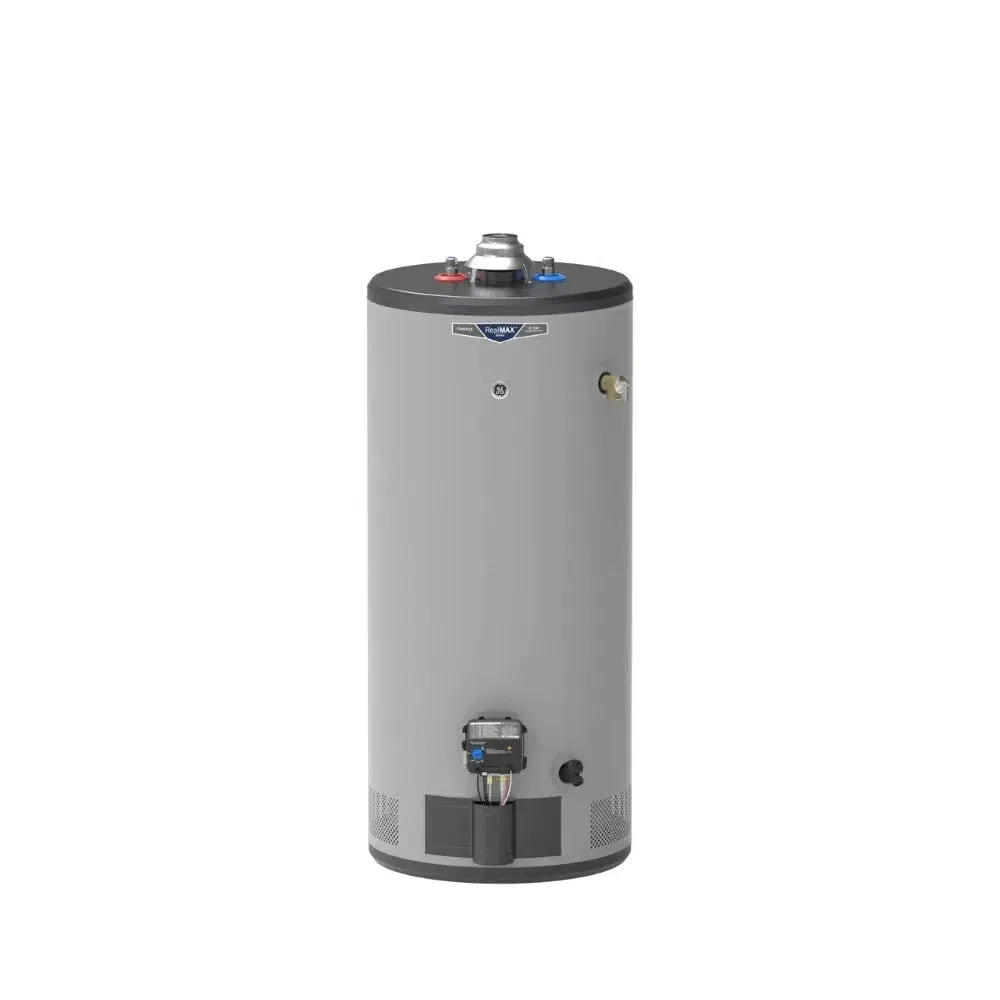 GE RealMAX Atmospheric Choice Model 40 Gallon Capacity 34,500 BTU Heating Input Short Liquid Propane Water Heater