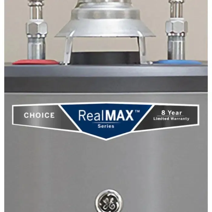 GE RealMAX Atmospheric Choice Model 40 Gallon Capacity 38,000 BTU Heating Input Short Natural Gas Water Heater