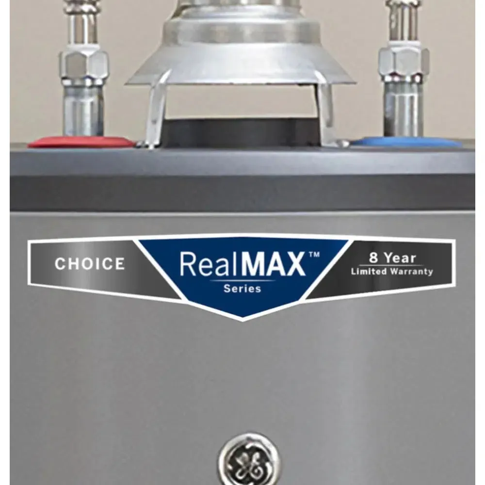 GE RealMAX Atmospheric Choice Model 50 Gallon Capacity 40,000 BTU Heating Input Short Natural Gas Water Heater