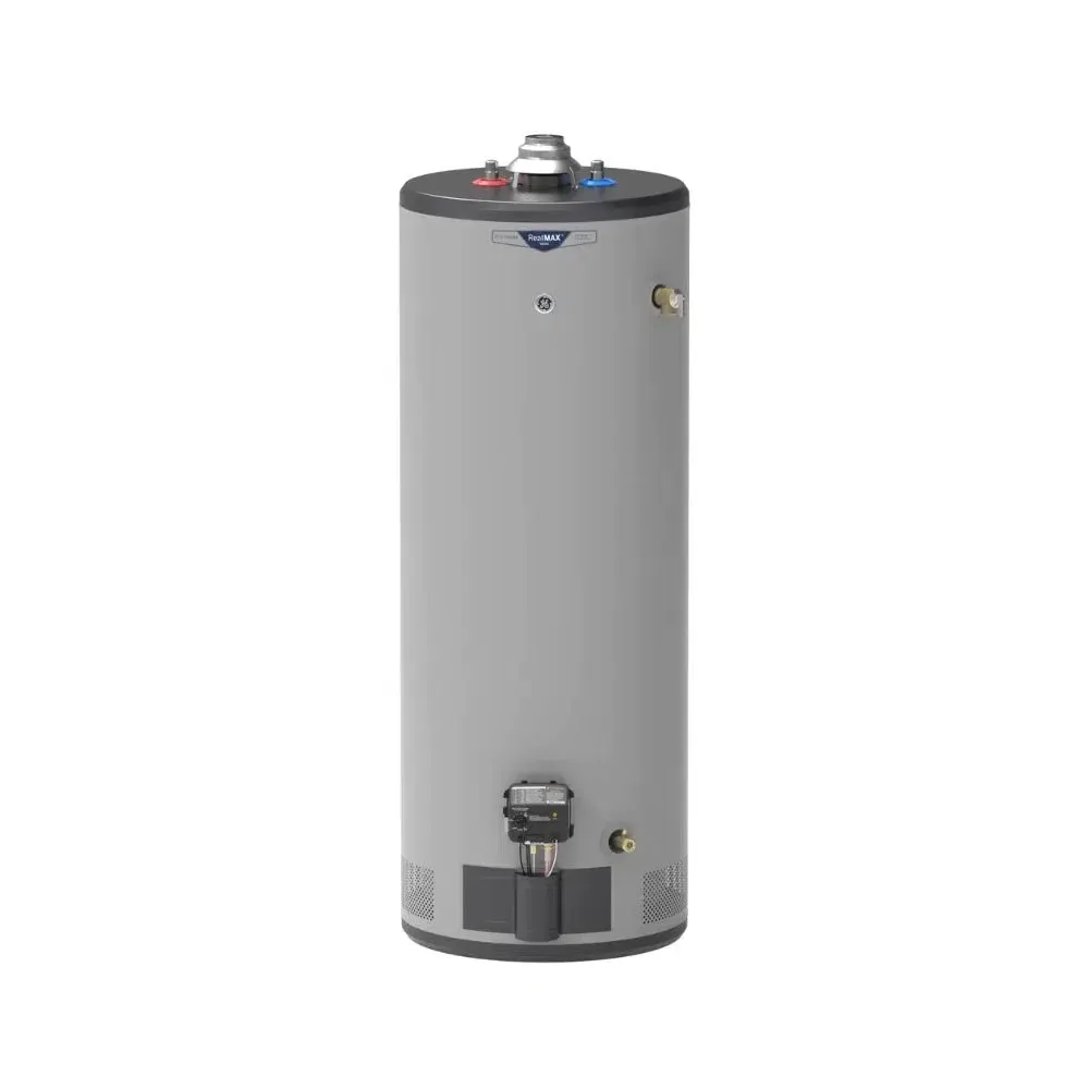 GE RealMAX Atmospheric Platinum Model 50 Gallon Capacity 40,000 BTU Heating Input Tall Natural Gas Water Heater
