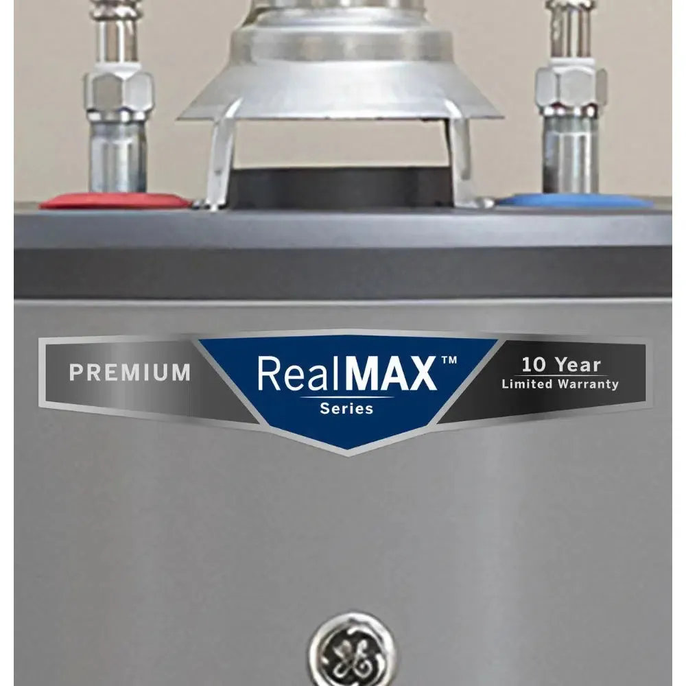 GE RealMAX Atmospheric Premium Model 40 Gallon Capacity 38,000 BTU Heating Input Short Natural Gas Water Heater